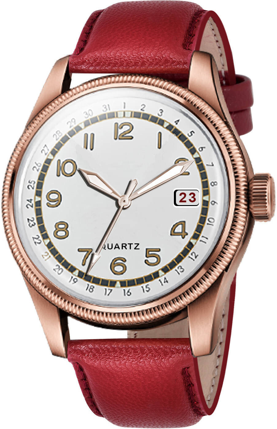     			ONIR Maroon Leather Analog Men's Watch