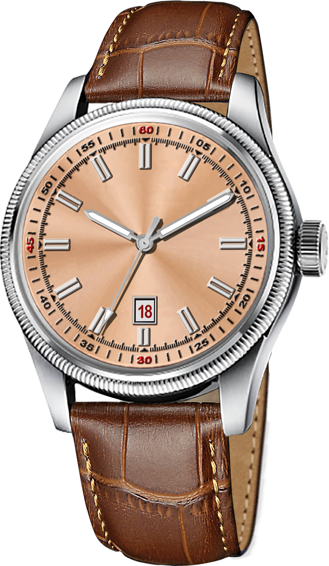     			ONIR Red Leather Analog Men's Watch