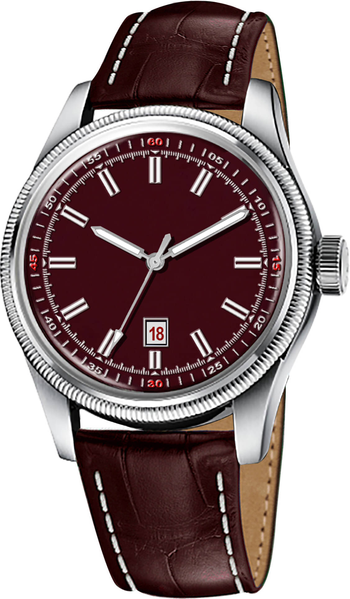     			ONIR Red Leather Analog Men's Watch