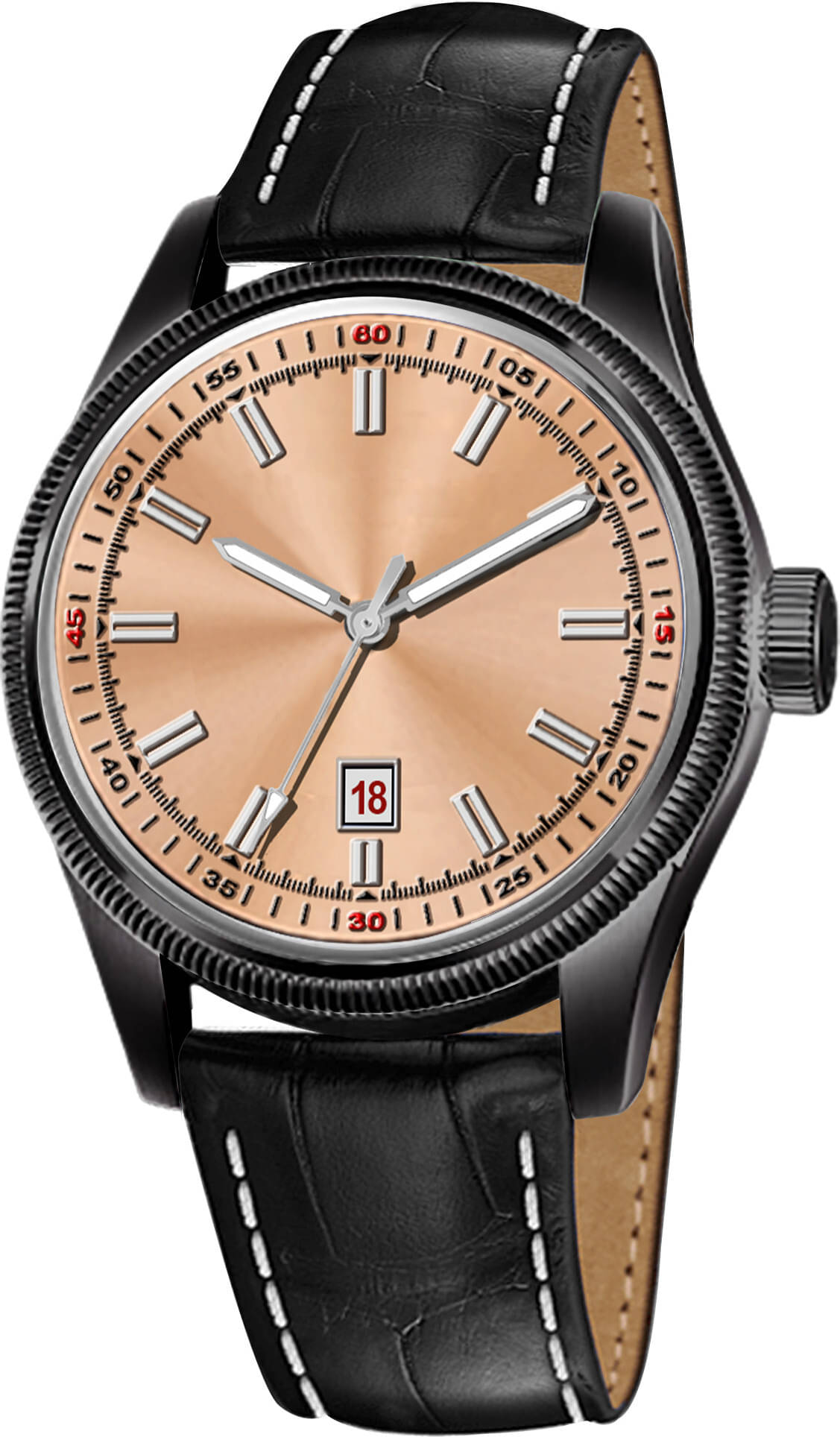     			ONIR Red Leather Analog Men's Watch