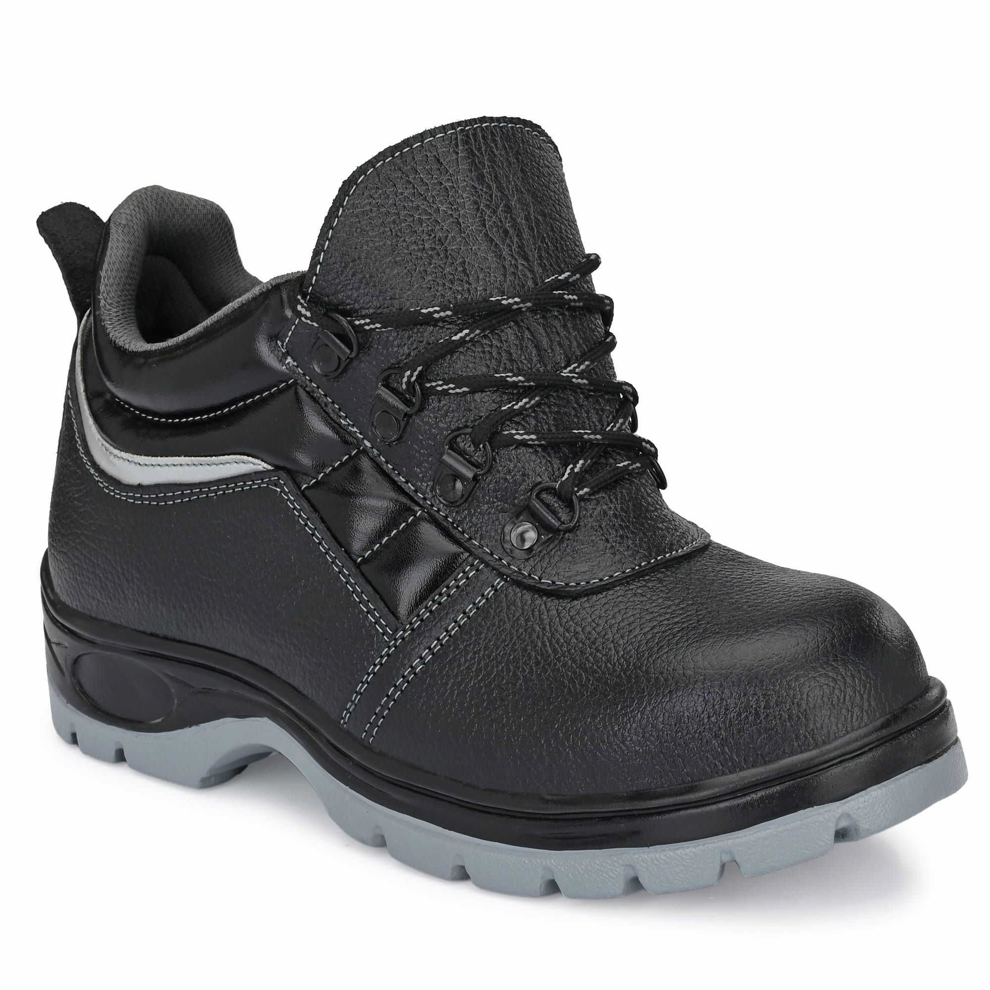     			Ozarro High Ankle Black Safety Shoes