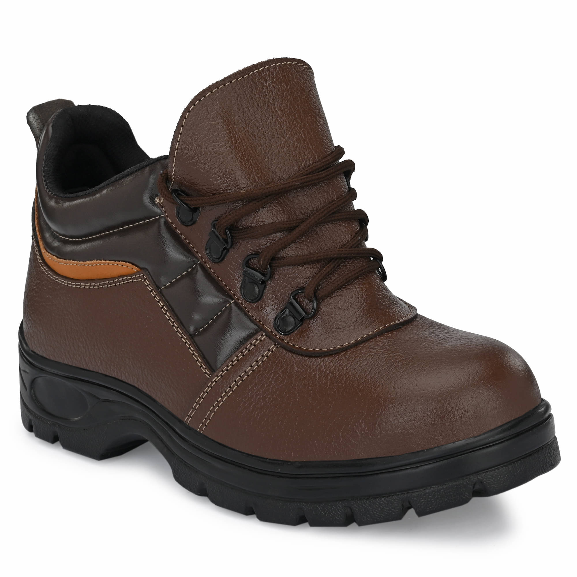     			Ozarro High Ankle Brown Safety Shoes