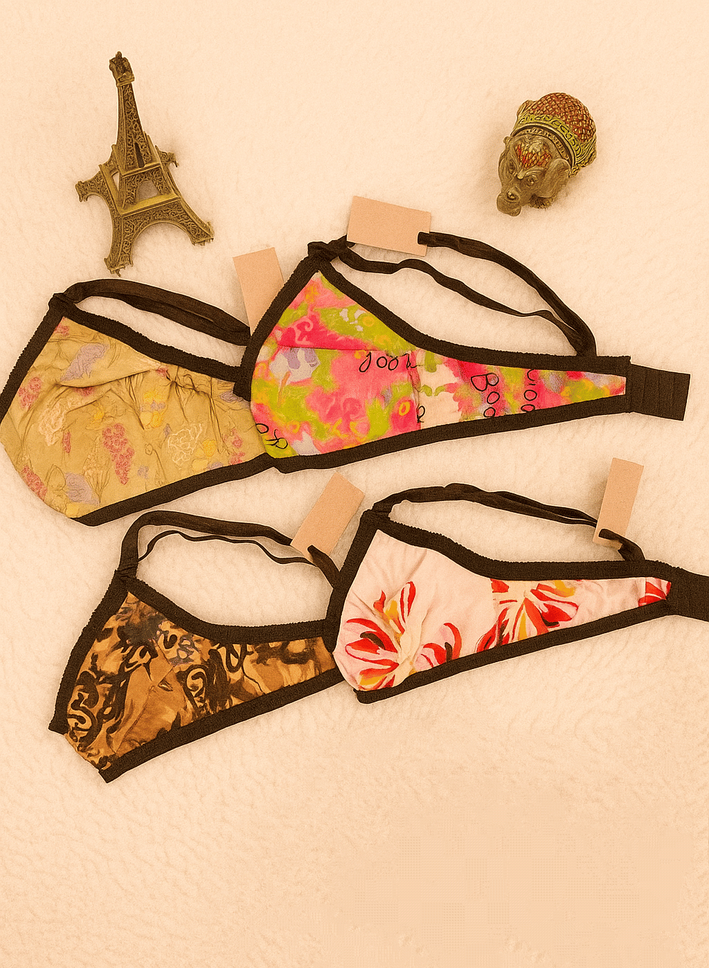     			RK B WEAR Cotton Blend Non Padded Everyday Bra ( Multicolor , Pack of 4 )