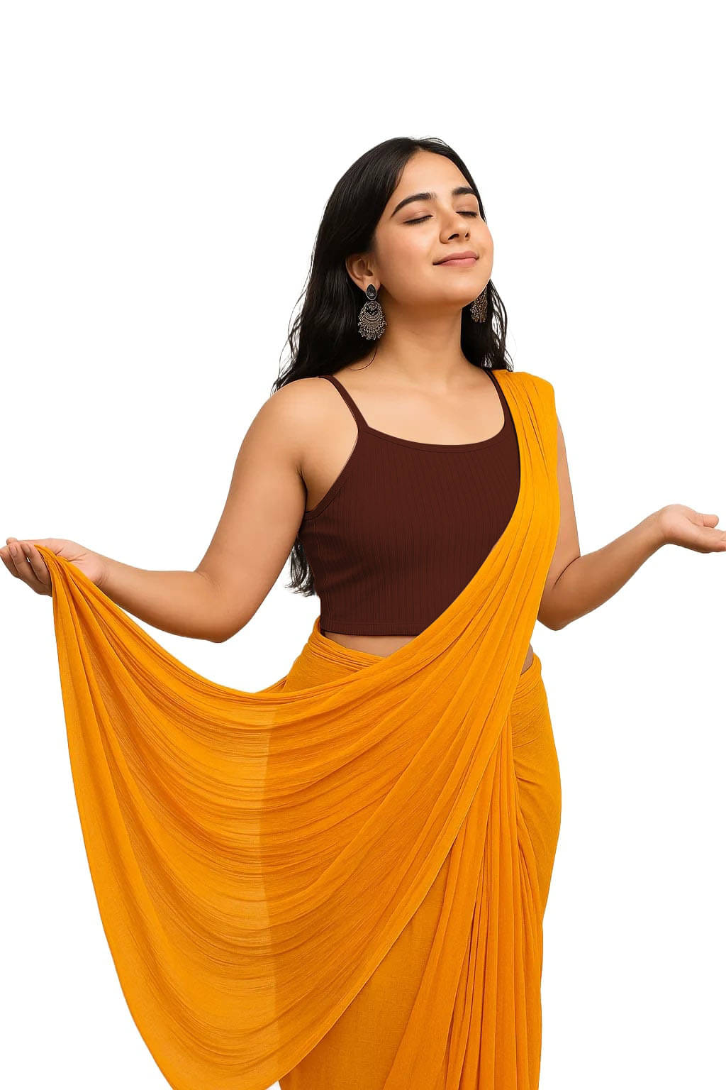     			SOHOT Brown Readymade without Pad Cotton Women's Blouse ( Pack of 1 )