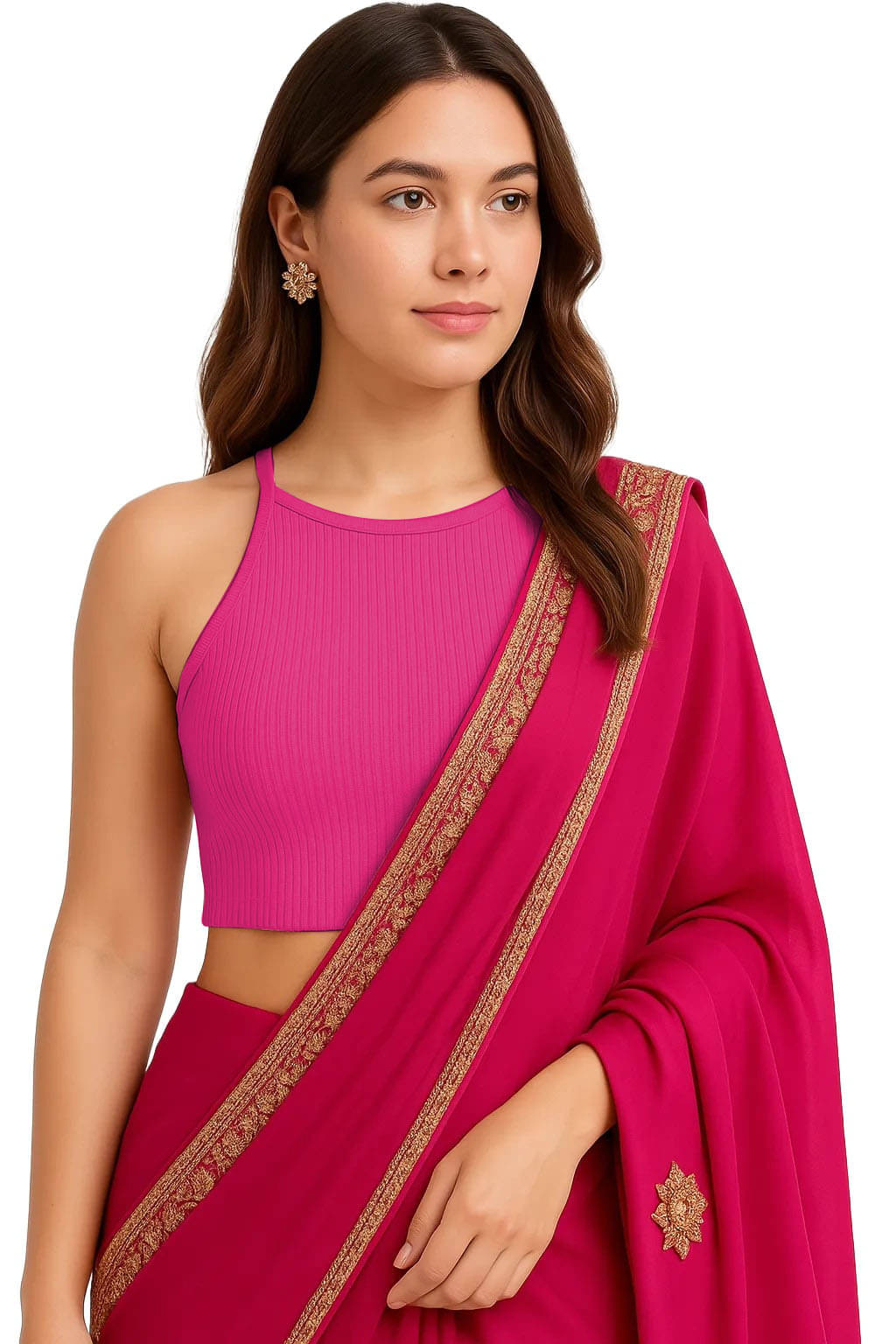 SOHOT Pink Readymade without Pad Cotton Women's Blouse ( Pack of 1 ) SOHOT Pink Readymade without Pad Cotton Women's Blouse ( Pack of 1 )