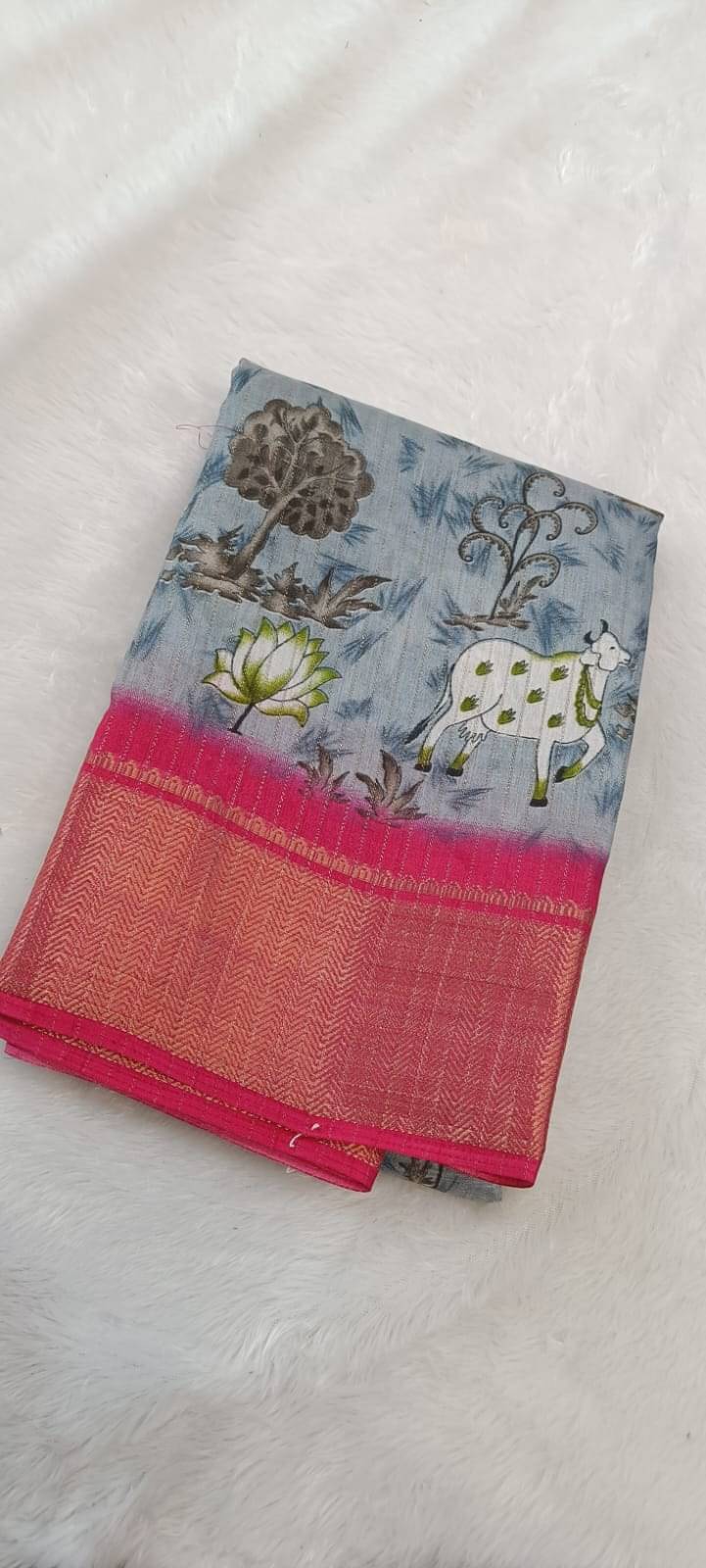     			Sanjana Silk Silk Printed Sambalpuri Saree With Unstitched Blouse Piece ( Blue )