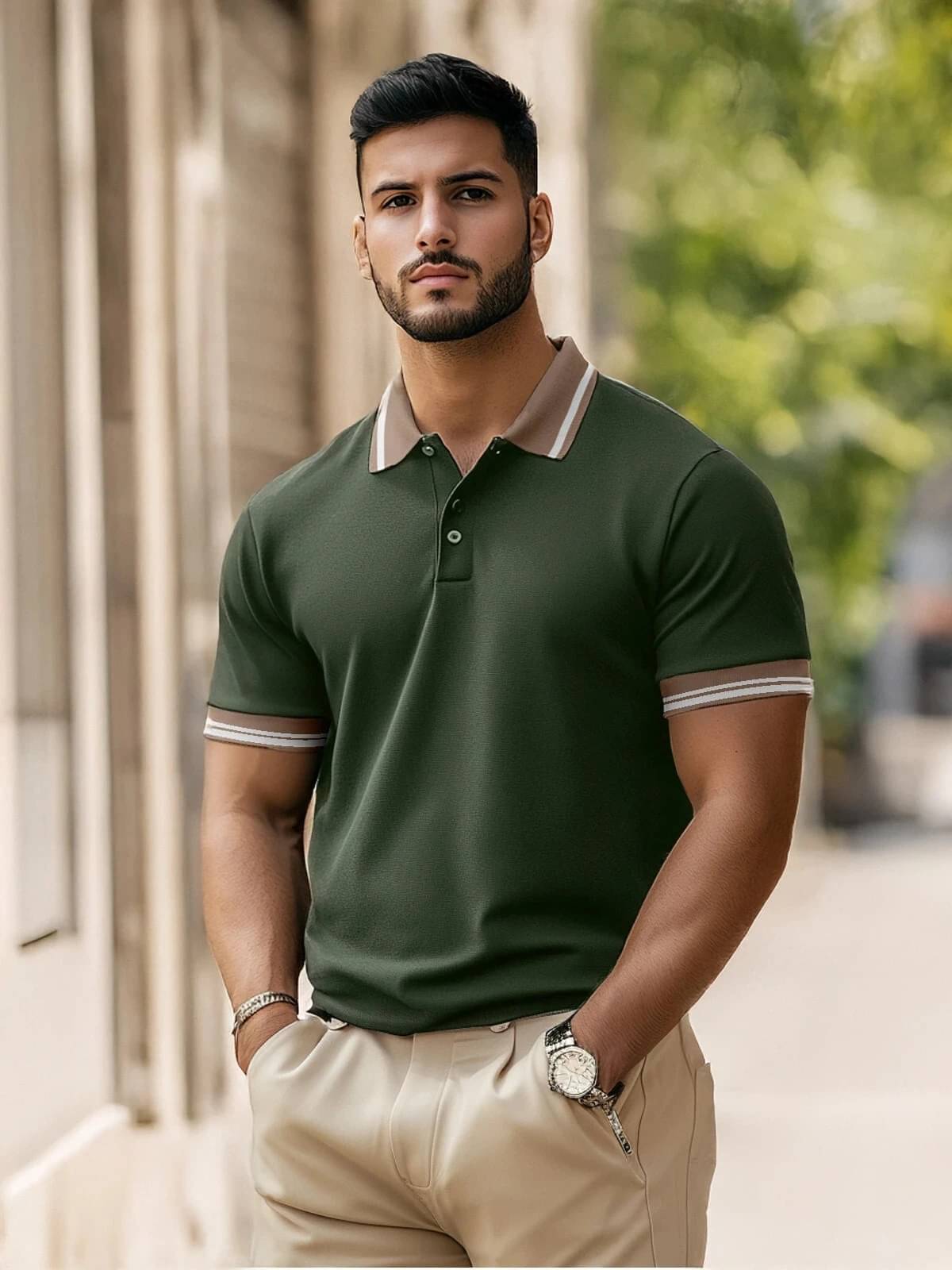 Veirdo Men Cotton Regular Fit Solid Polo T Shirt ( Green ) Veirdo Men Cotton Regular Fit Solid Polo T Shirt ( Green )