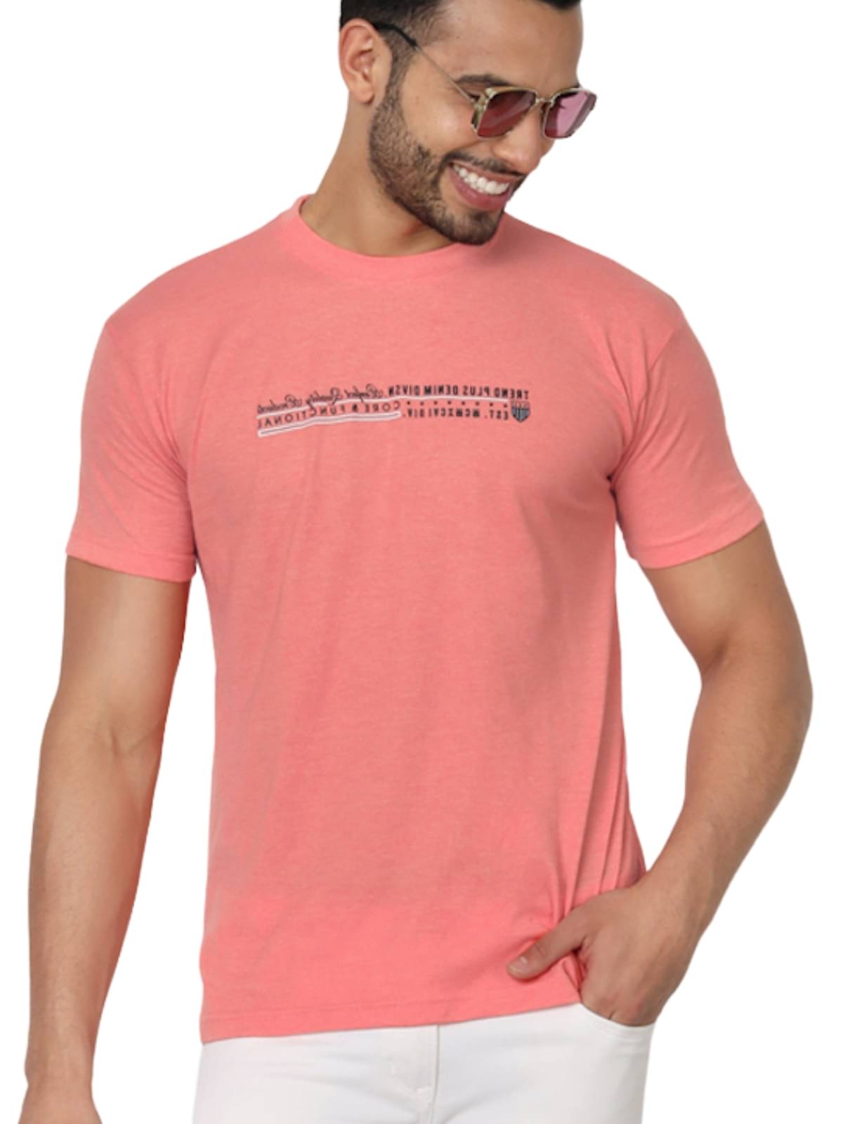     			ZEFFORA Men Cotton Regular Fit Printed T-Shirt ( Orange )
