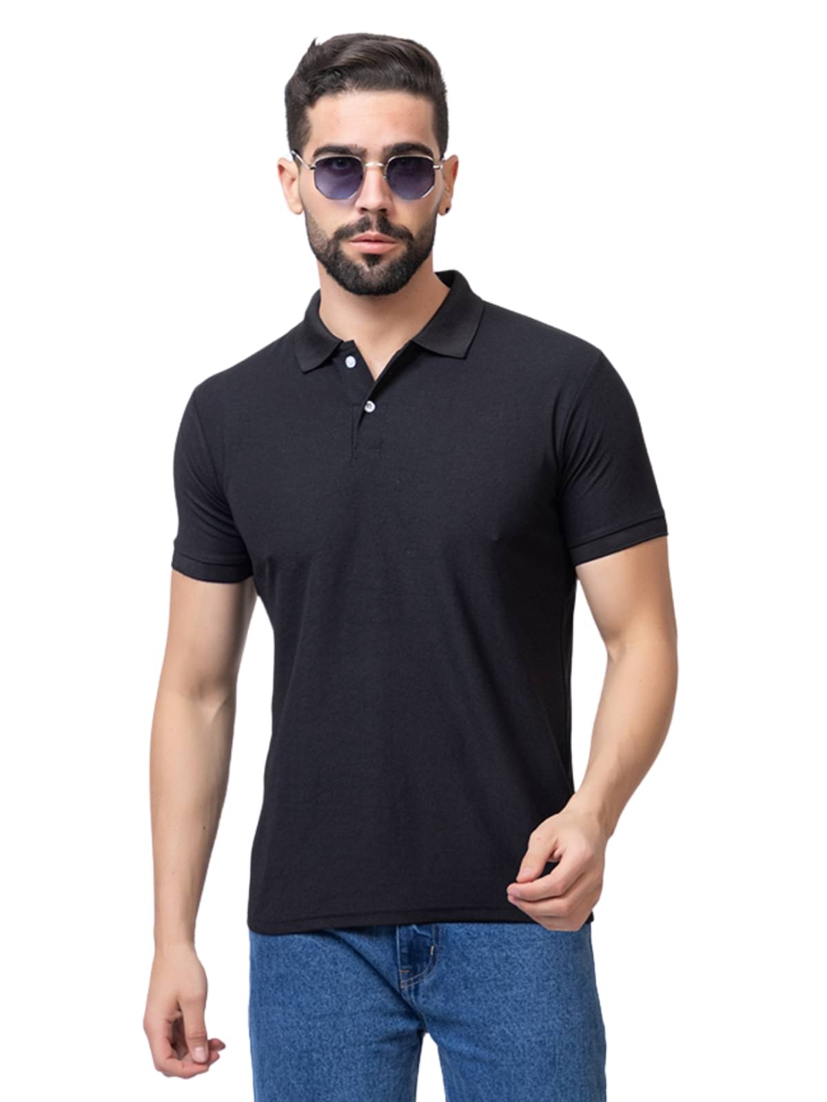     			ZEFFORA Men Polyester Regular Fit Solid T-Shirt ( Black )
