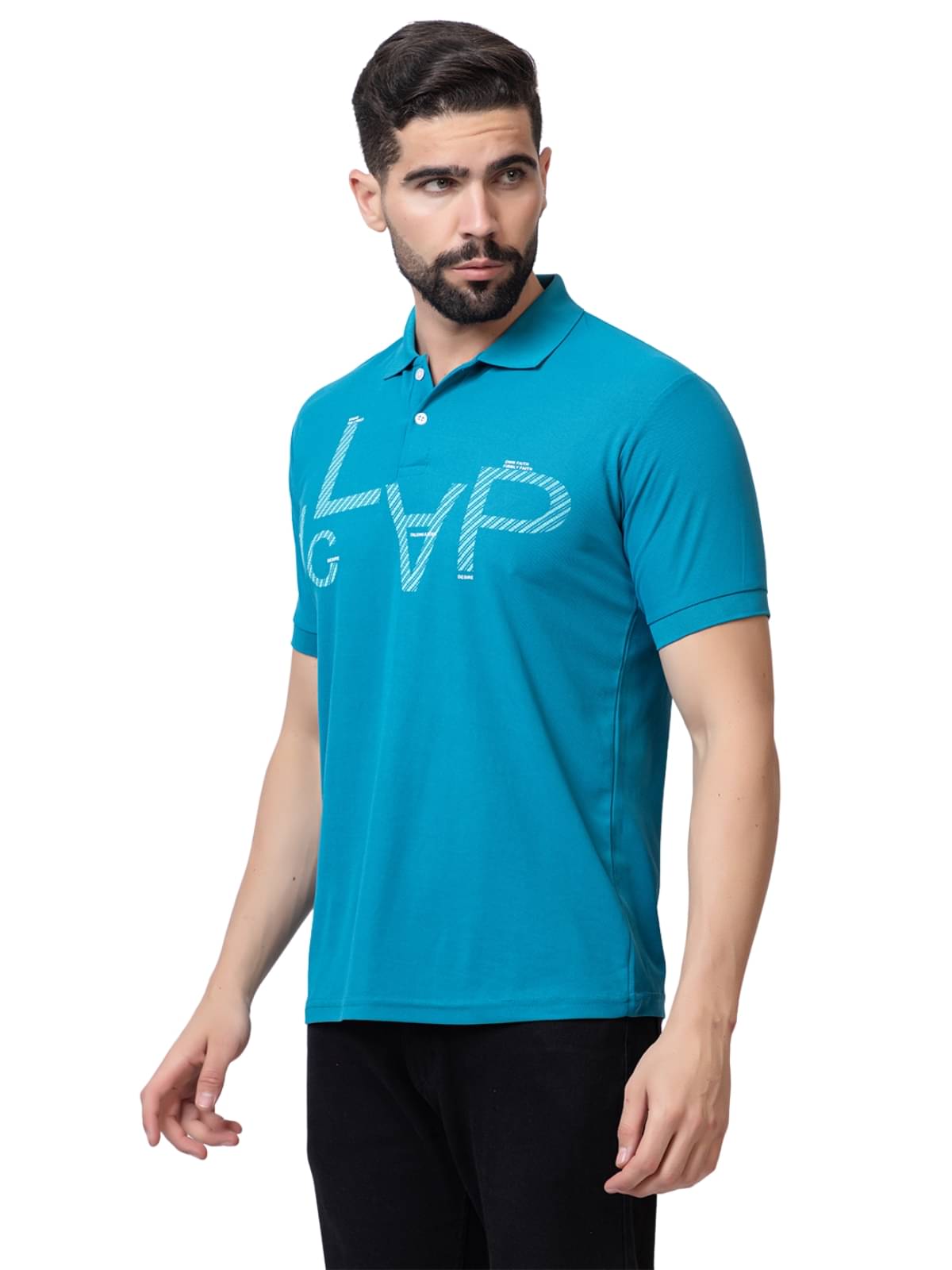 ZEFFORA Men Polyester Regular Fit Printed T-Shirt ( Teal ) ZEFFORA Men Polyester Regular Fit Printed T-Shirt ( Teal )
