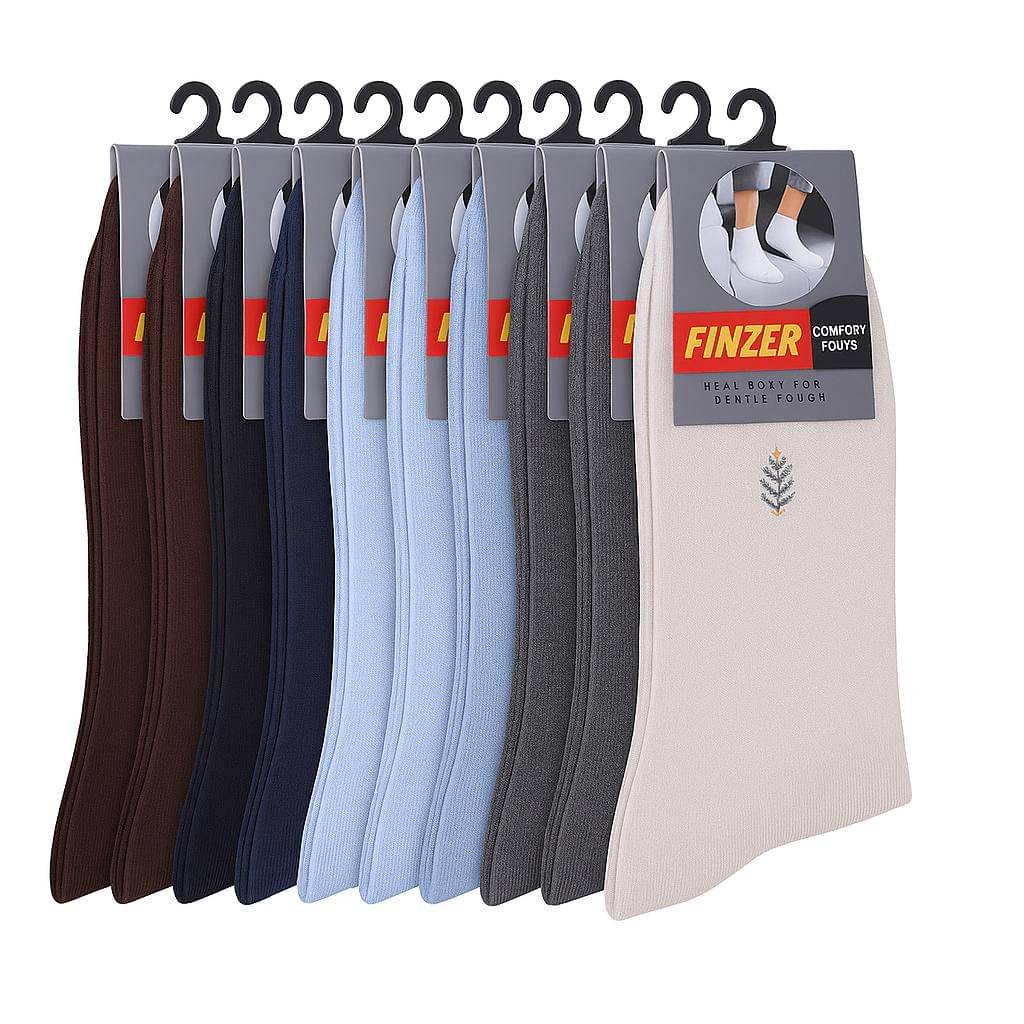     			finzer Pack of 10 Men's Cotton Mid Length Socks ( Multicolor )