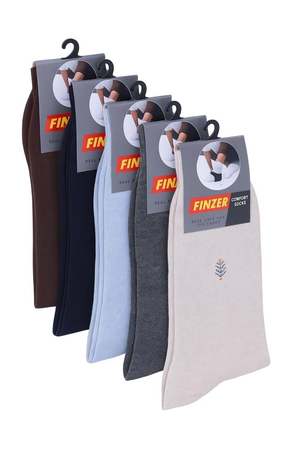     			finzer Pack of 5 Men's Cotton Mid Length Socks ( Multicolor )