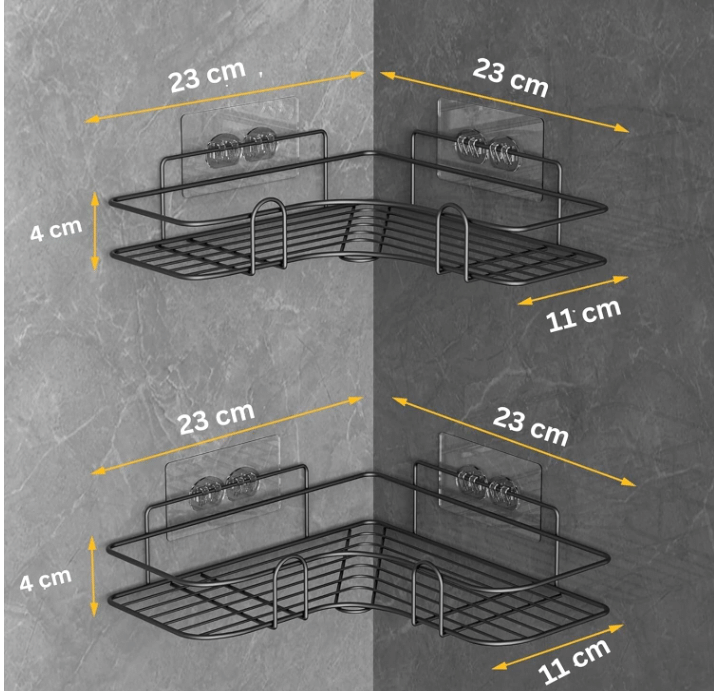     			(pack of 2) combo offer Self-Adhesive Metal Bathroom Corner Rack Storage Shelves, Bathroom Storage Rack Corner, Stainless Steel Bathroom Corner Shelf Organizer Storage,...
