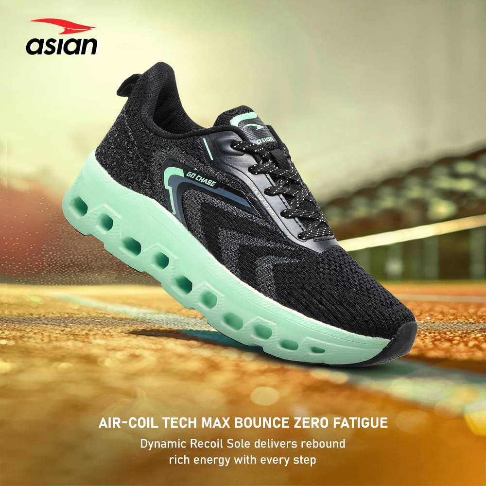     			ASIAN POWERPLAY-28 Black Men's Sports Running Shoes