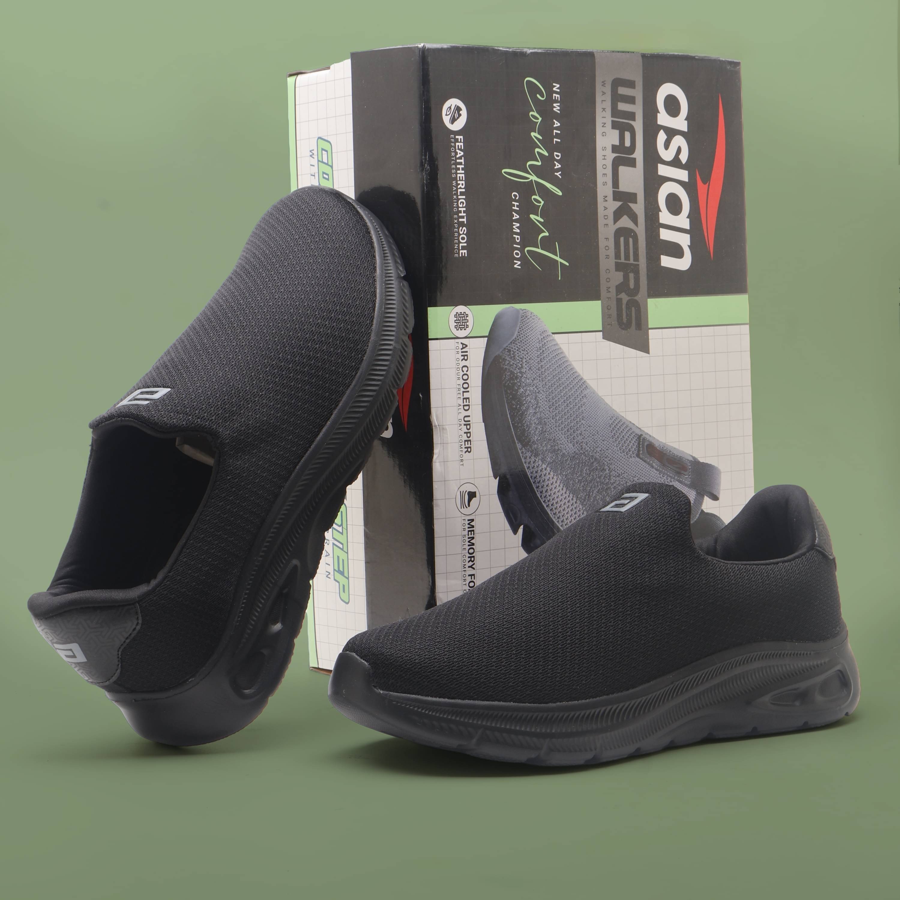     			ASIAN WONDERWALK-01 Black Men's Slip-on Shoes