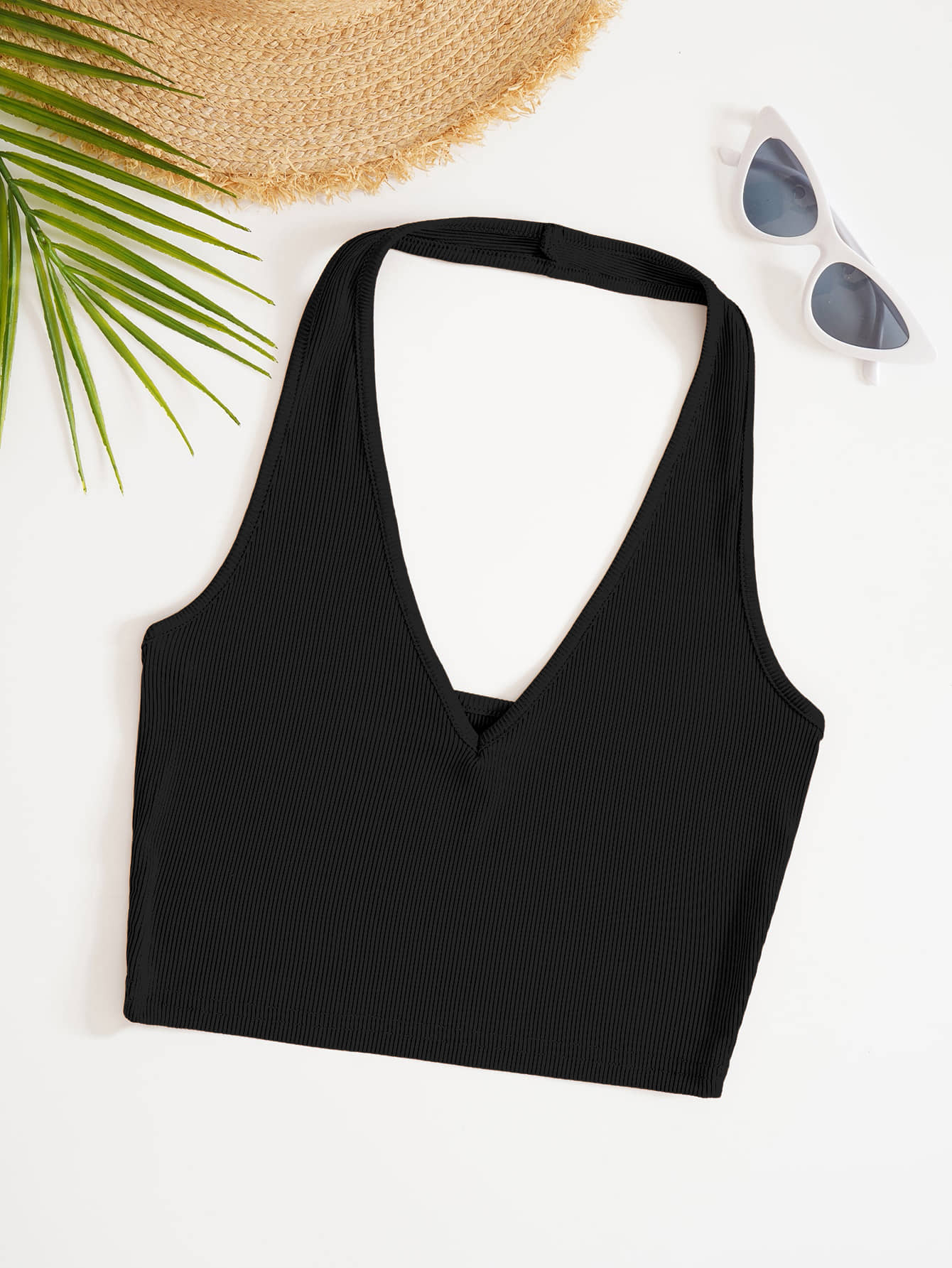 Aahwan Women's Polyester Crop Top ( Black )