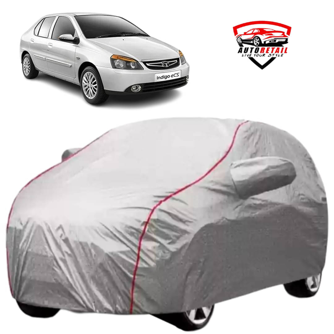     			AutoRetail Car Body Cover for Tata Indigo With Mirror Pocket ( Pack of 1 ) , Silver