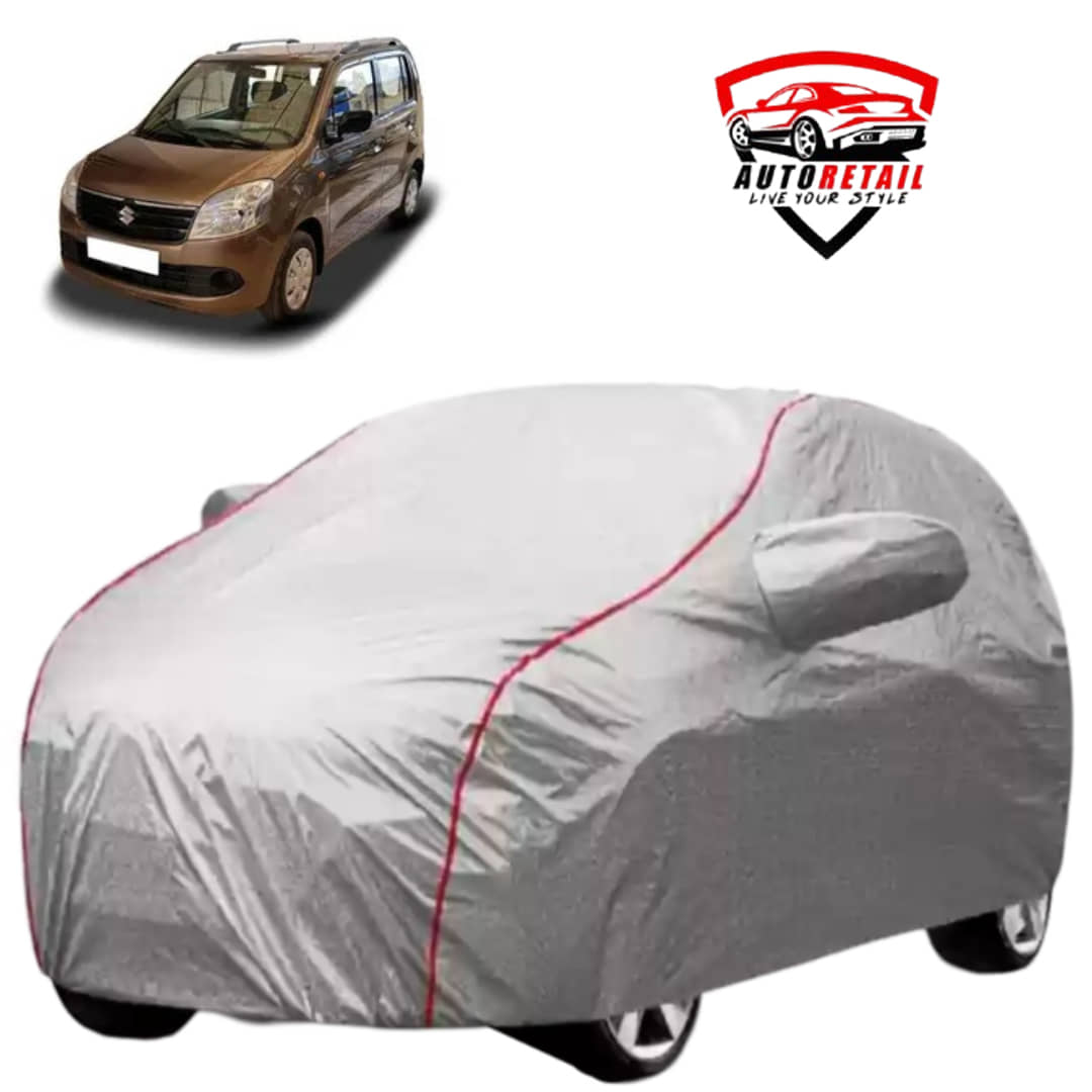 AutoRetail Car Body Cover for Maruti Suzuki WagonR Stingray With Mirror Pocket ( Pack of 1 ) , Silver