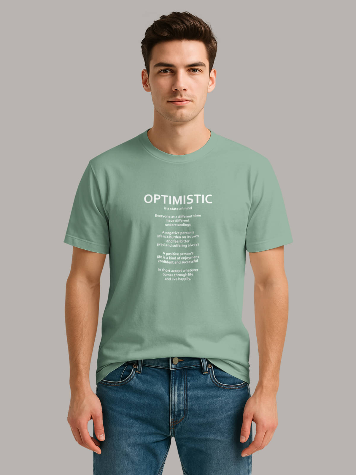 BULLMER Men Cotton Blend Regular Fit Printed T-Shirt ( Sea Green )     			BULLMER Men Cotton Blend Regular Fit Printed T-Shirt ( Sea Green )