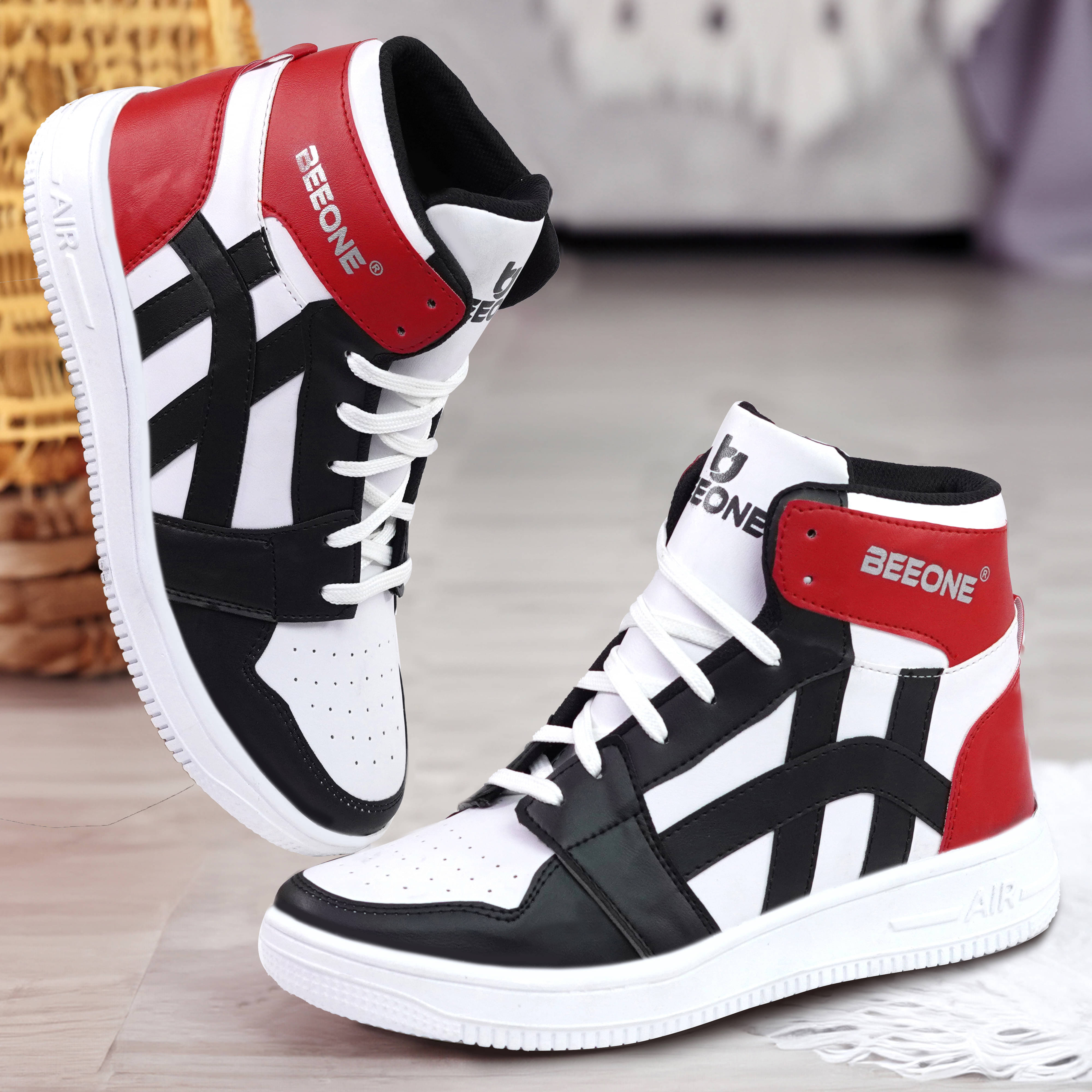     			Beeone Red Men's Sneakers
