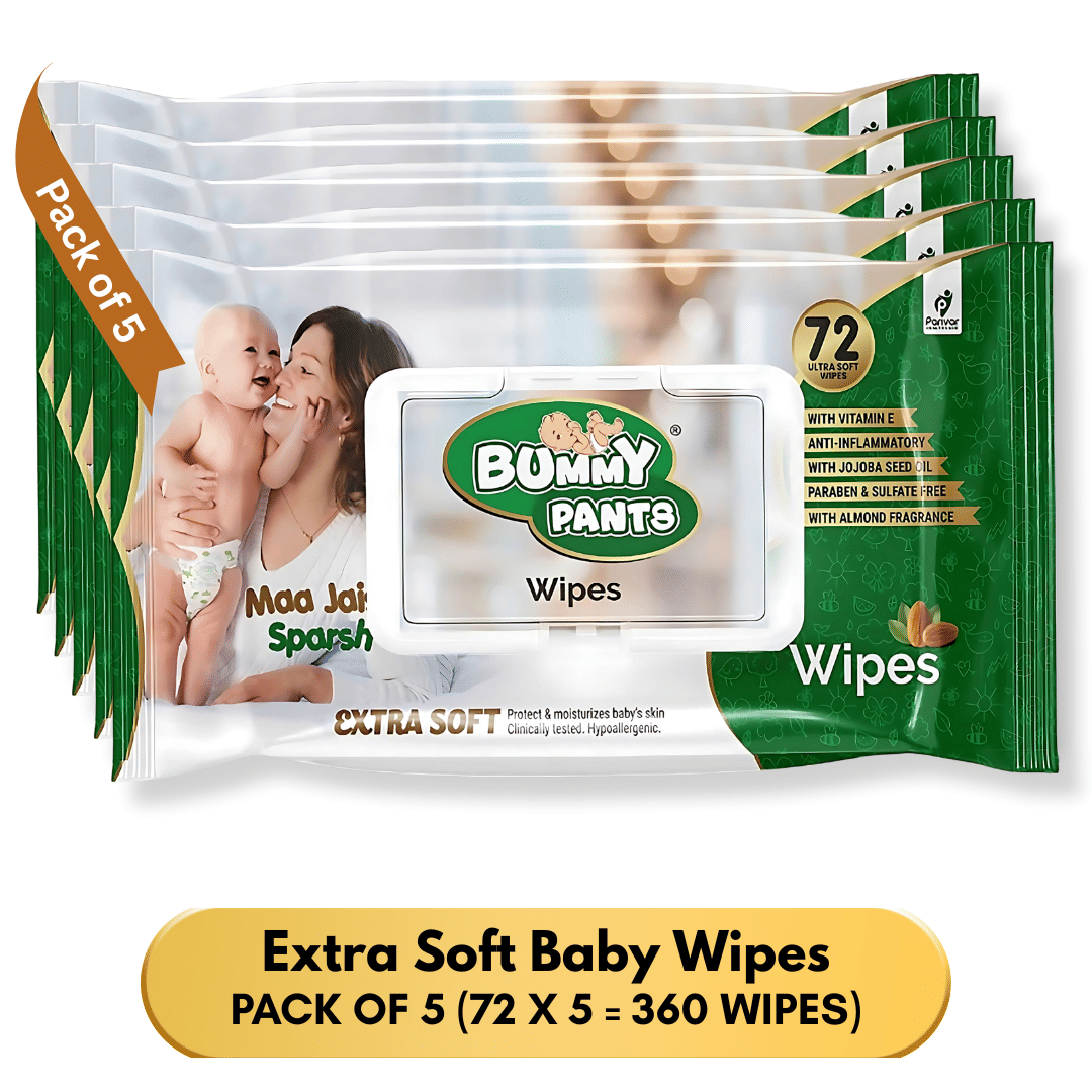     			Bummy Pants Non Scented Wet wipes For Babies ( Pack of 5 )