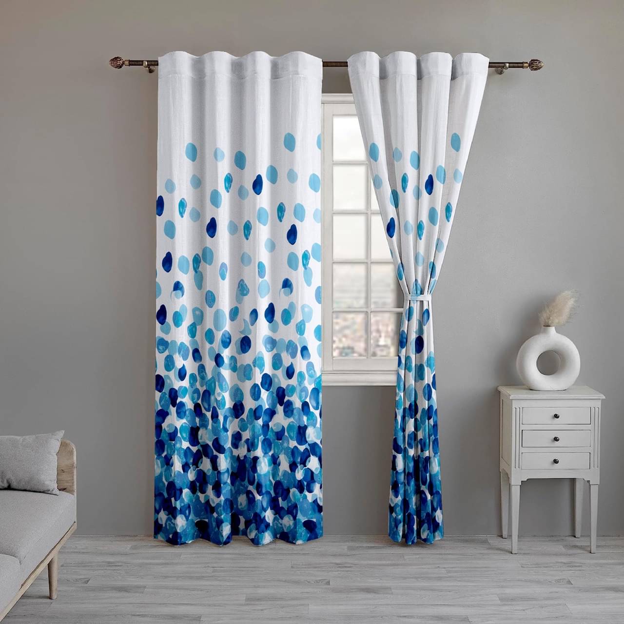     			CURTAINRY Abstract Room Darkening Eyelet Curtain 5 ft ( Pack of 1 ) - White