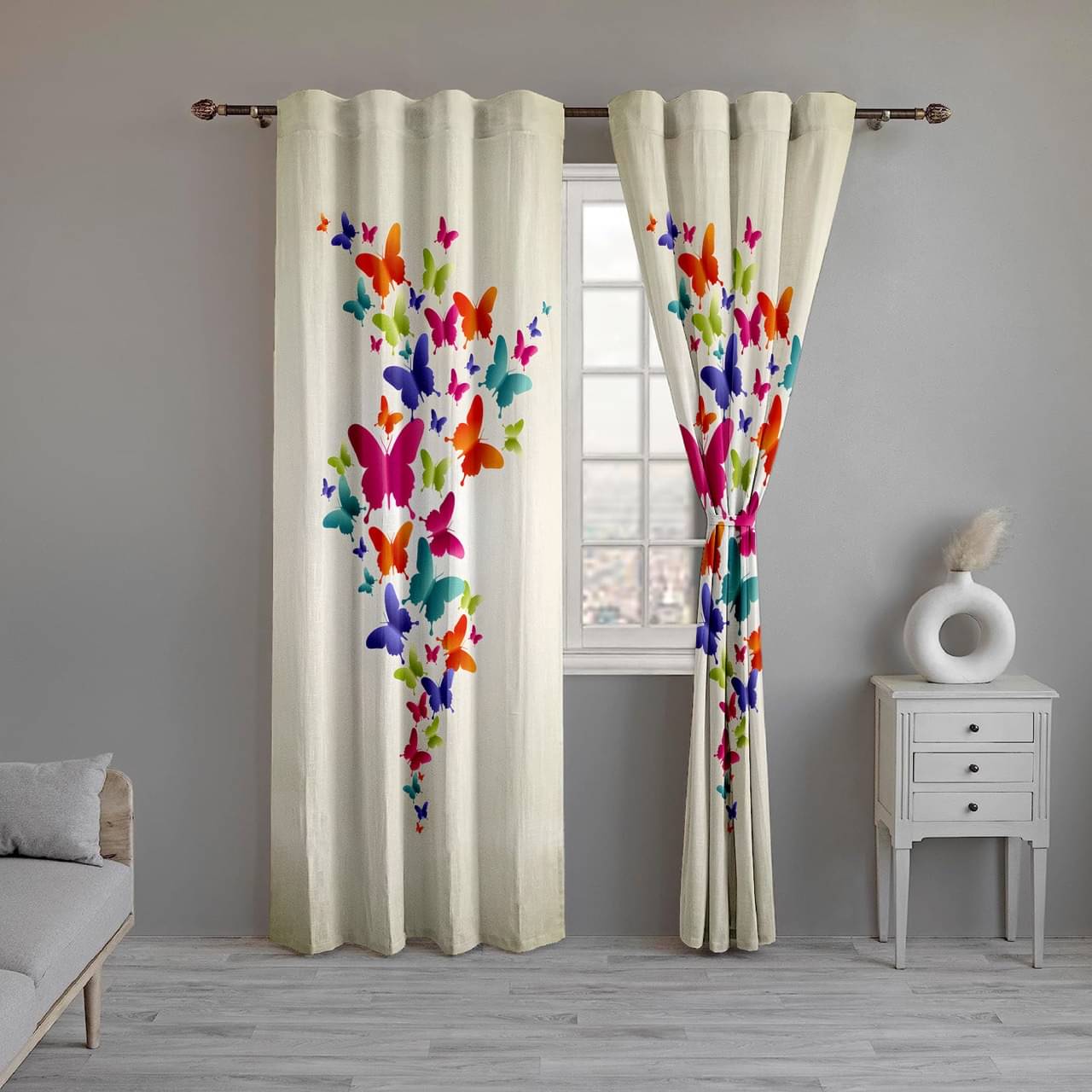     			CURTAINRY Animal Room Darkening Eyelet Curtain 7 ft ( Pack of 1 ) - Off White