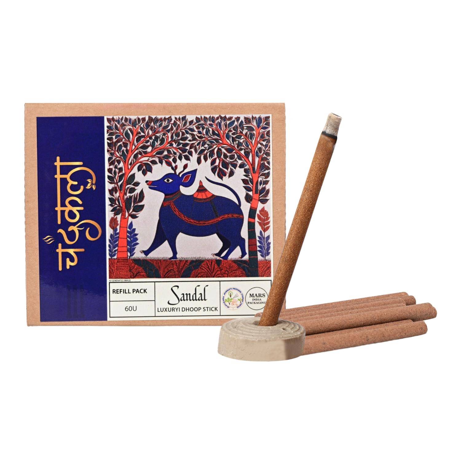 Chandrakala Incense Dhoop Sticks Pure Sandal 60 Pieces ( Pack of 1 )     			Chandrakala Incense Dhoop Sticks Pure Sandal 60 Pieces ( Pack of 1 )