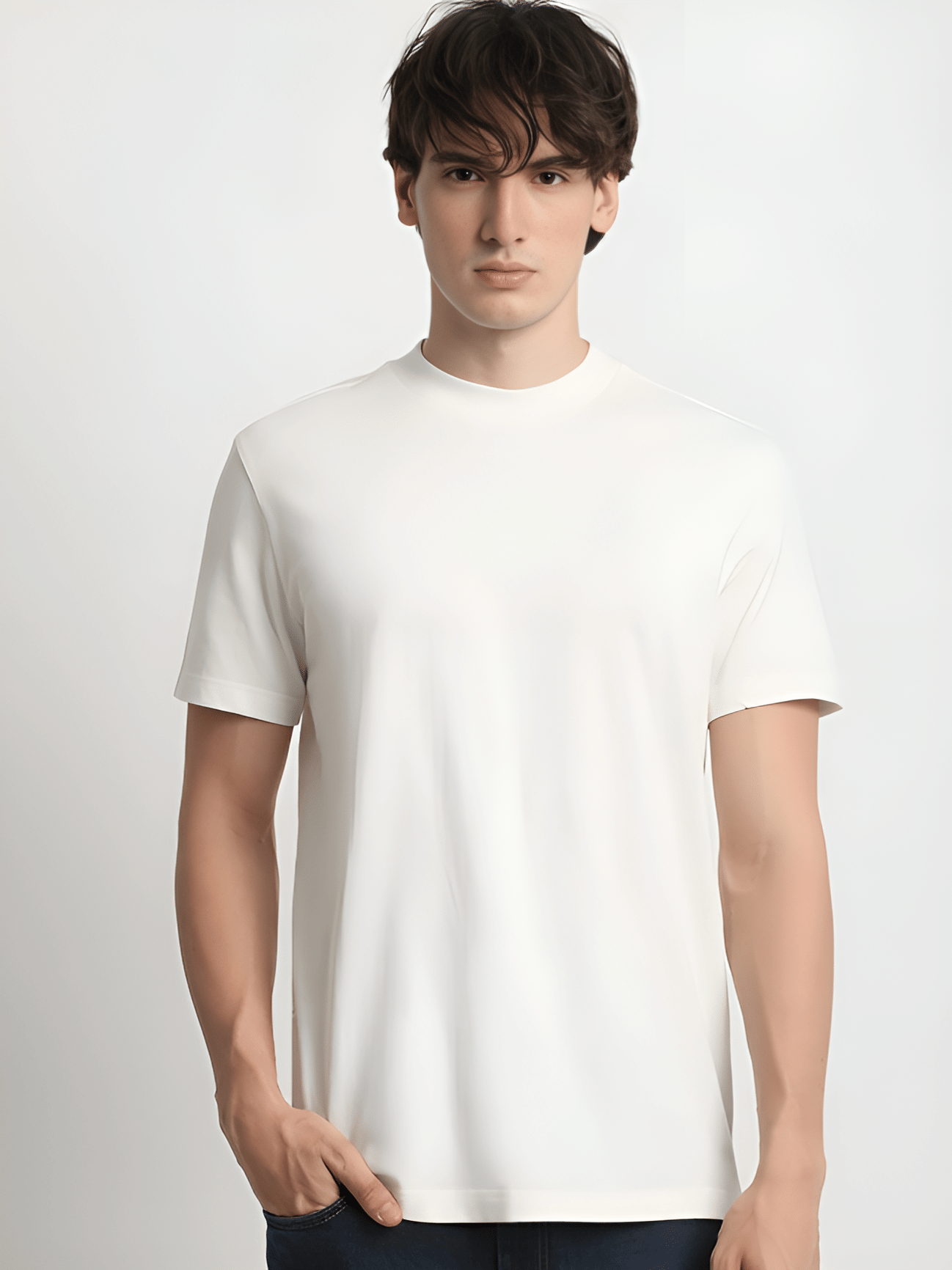 ELEGANT SLEEK Men Cotton Regular Fit Solid T-Shirt ( Off White ) ELEGANT SLEEK Men Cotton Regular Fit Solid T-Shirt ( Off White )
