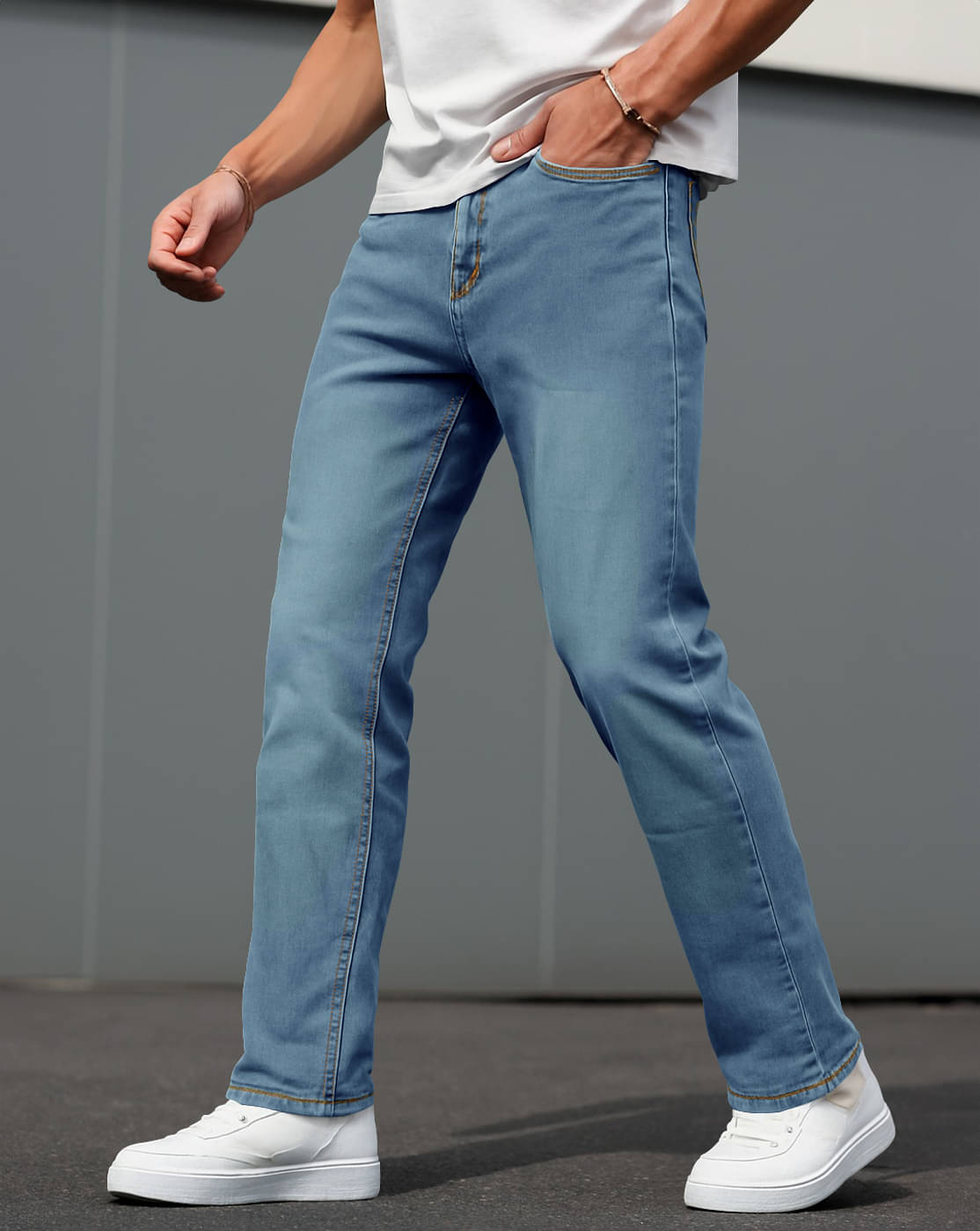     			Eyebogler Regular Fit Clean Look Men's Jeans - Light Blue ( Pack of 1 )