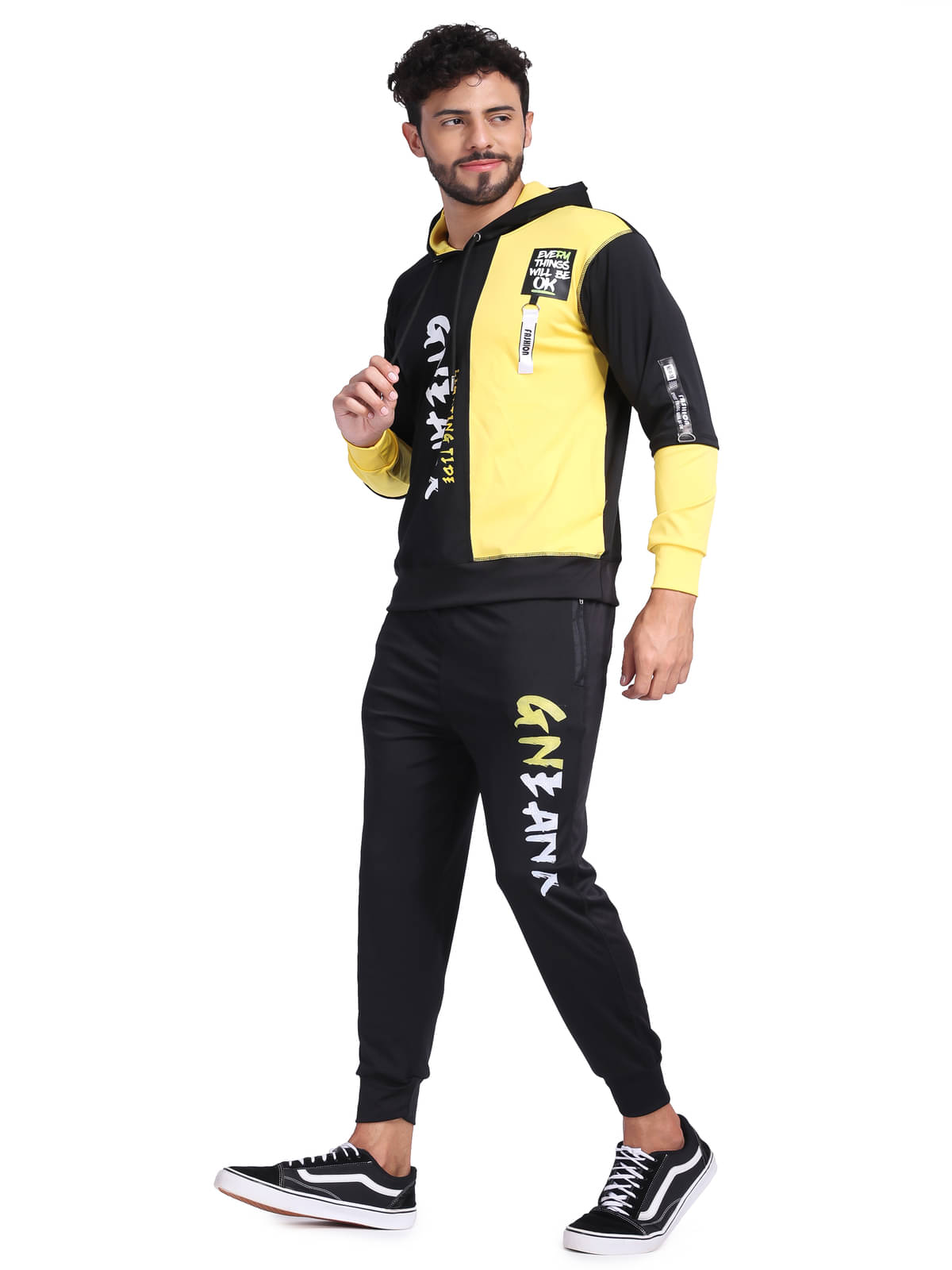     			FLIRTY SOUL Black Polyester Regular Fit Men's Tracksuit ( Pack of 1 )