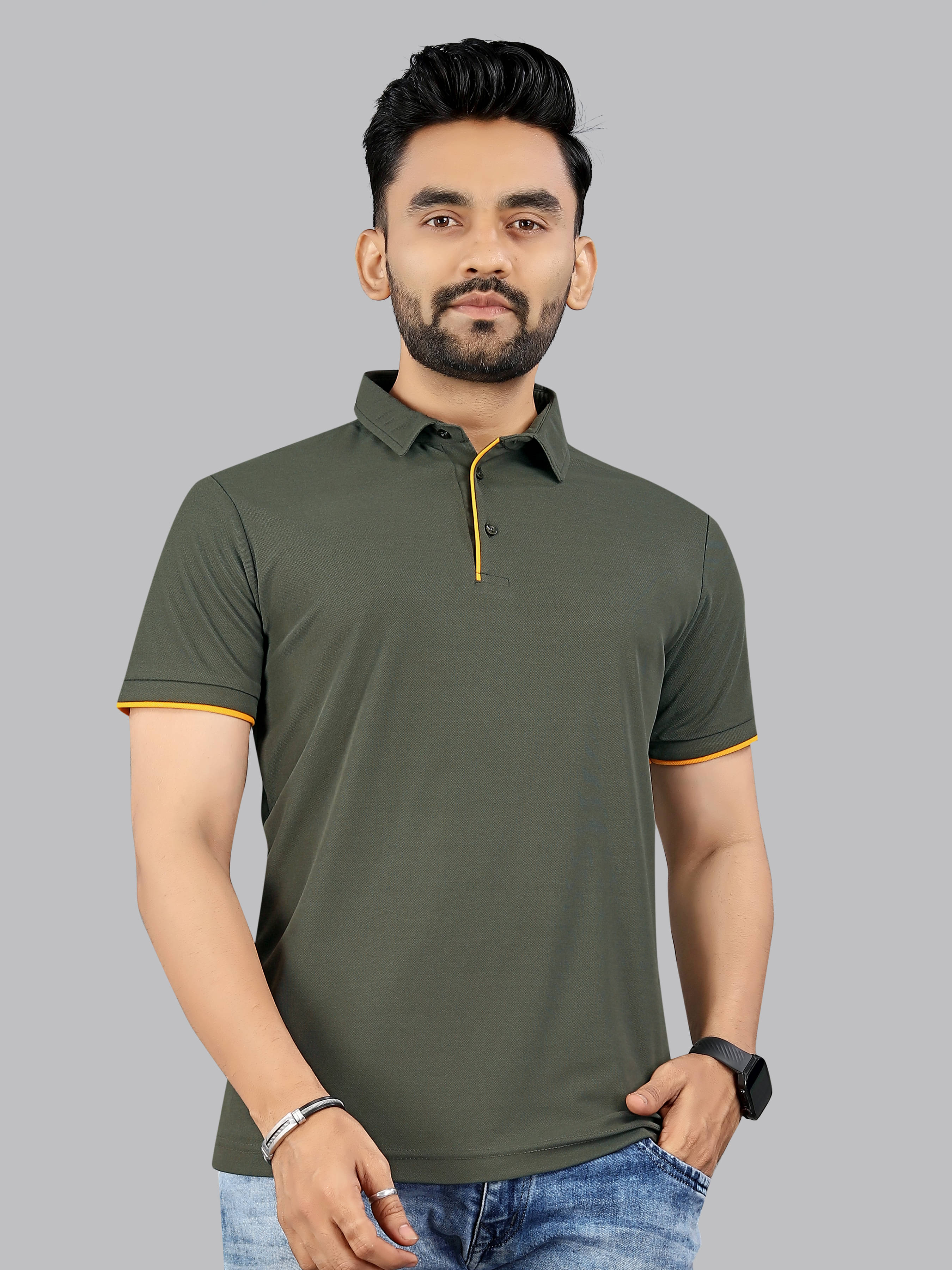 FTX Men Polyester Regular Fit Solid Polo T Shirt ( Olive ) FTX Men Polyester Regular Fit Solid Polo T Shirt ( Olive )