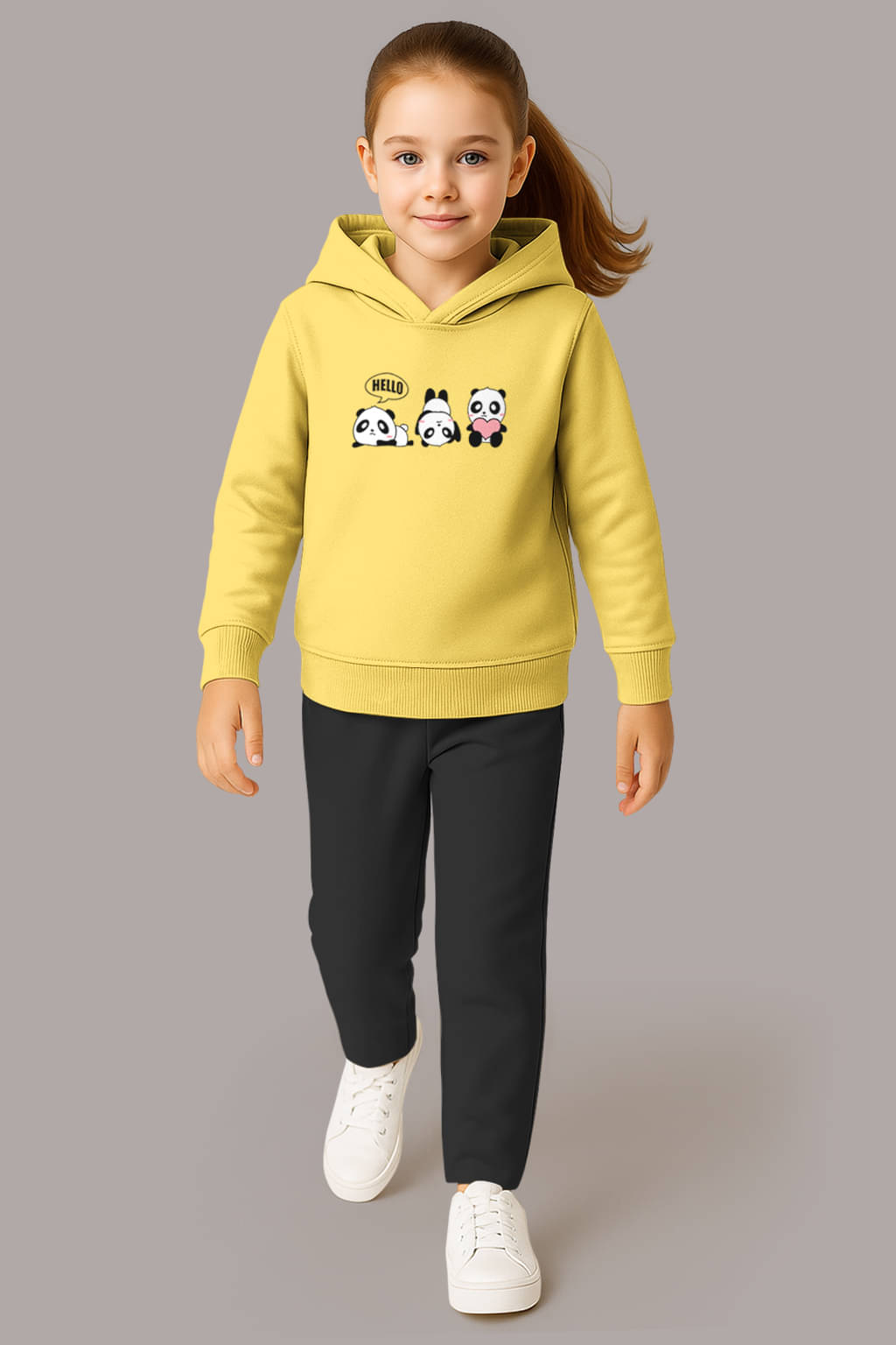     			HELLCAT Pack of 1 Girls Cotton Blend Sweatshirt & Joggers ( Yellow )