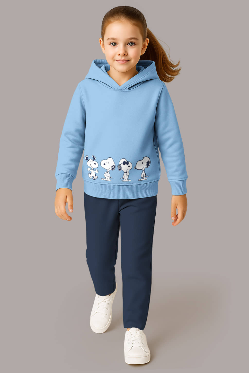 HELLCAT Pack of 1 Girls Cotton Blend Sweatshirt & Joggers ( Brown )