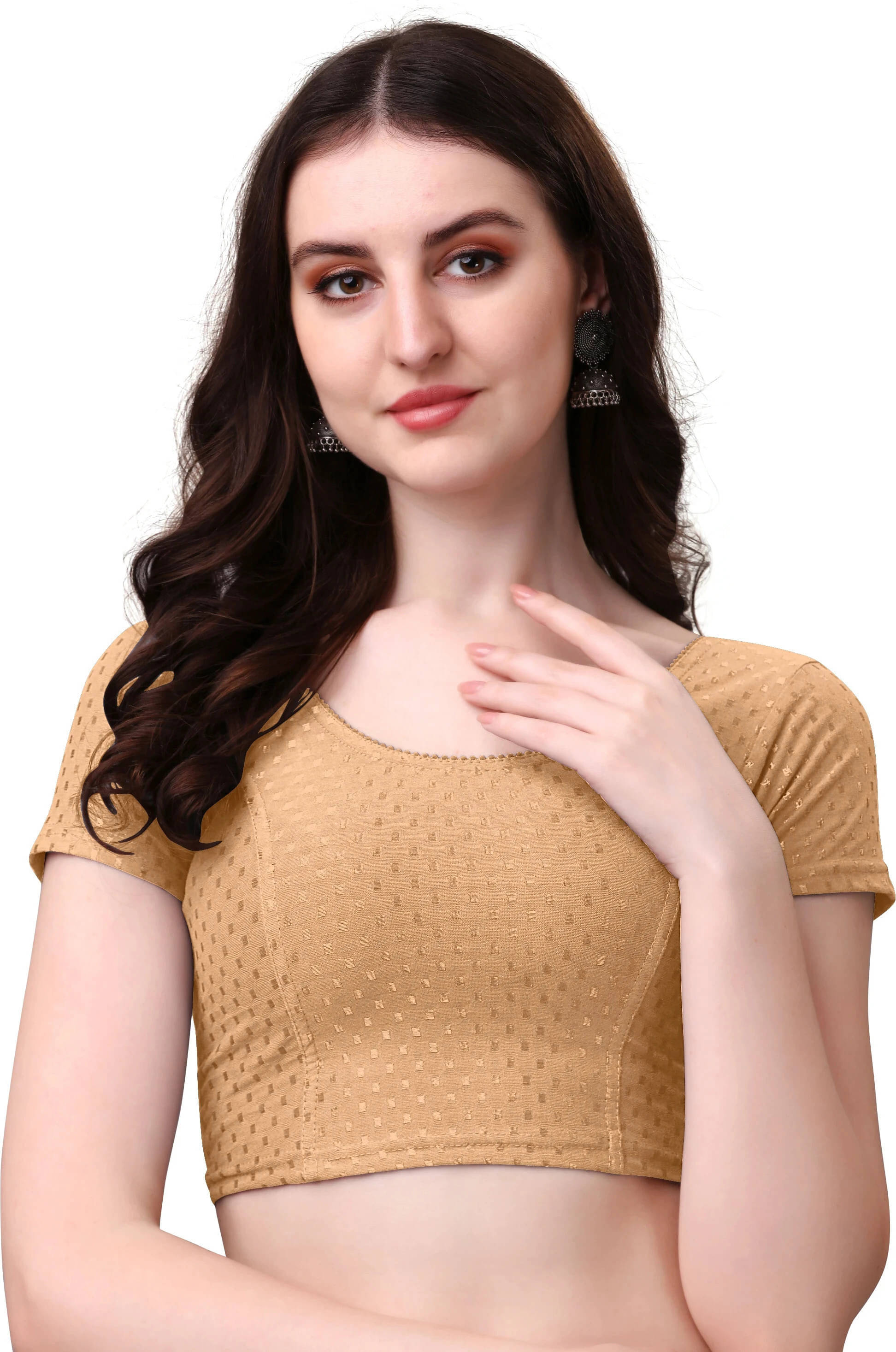     			HeeFee Beige Readymade with Pad Cotton Blend Women's Blouse ( Pack of 1 )