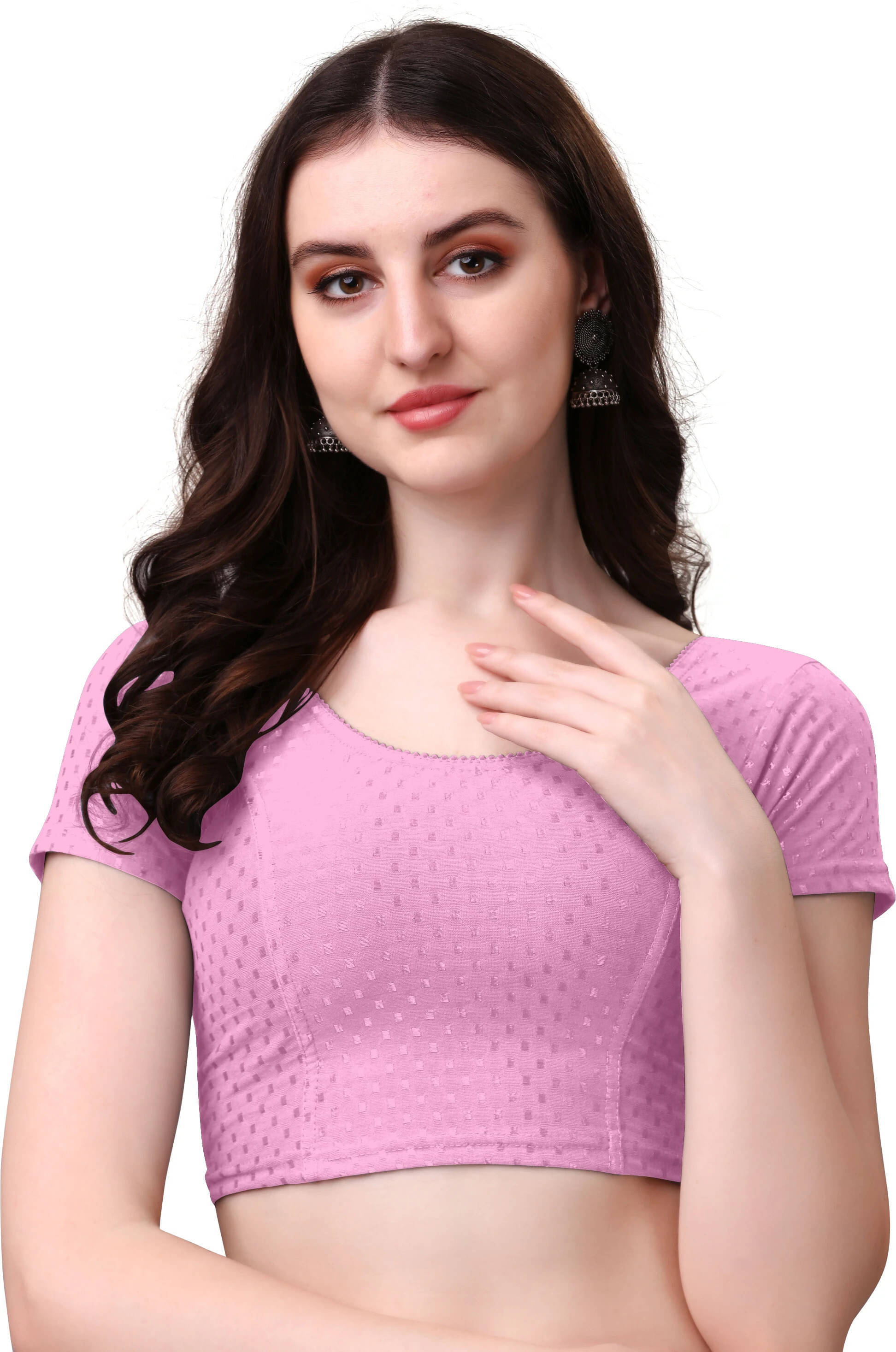    			HeeFee Pink Readymade with Pad Cotton Blend Women's Blouse ( Pack of 1 )