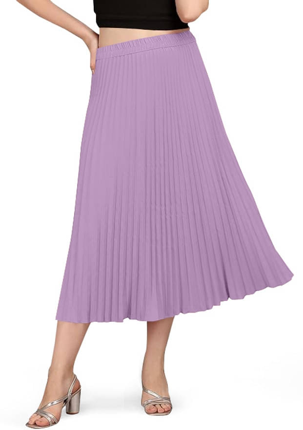 HeeFee Purple Polyester Women's Flared Skirt ( Pack of 1 ) HeeFee Purple Polyester Women's Flared Skirt ( Pack of 1 )