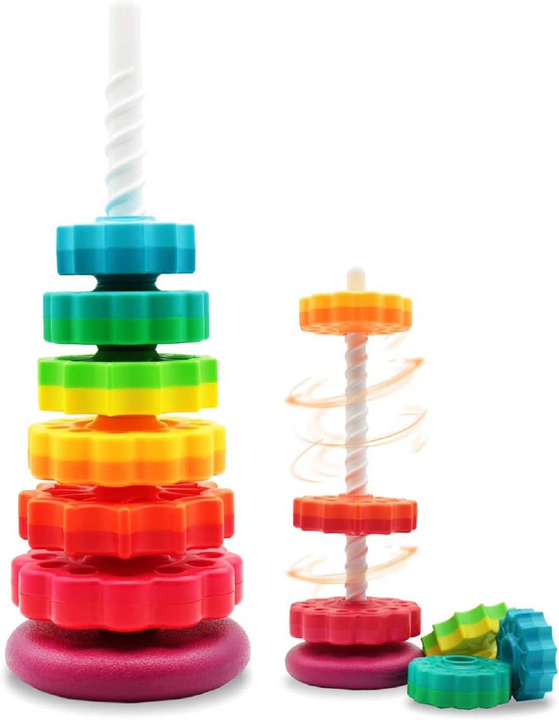     			JK  (1 PCS) Spinning Stacking Toys,Spin Toy ABS Plastic and Color Rainbow Design,Focus on Children Educational and Interactive Learning's Stack Toys, Suitable for Gifts for Boys and Girls
