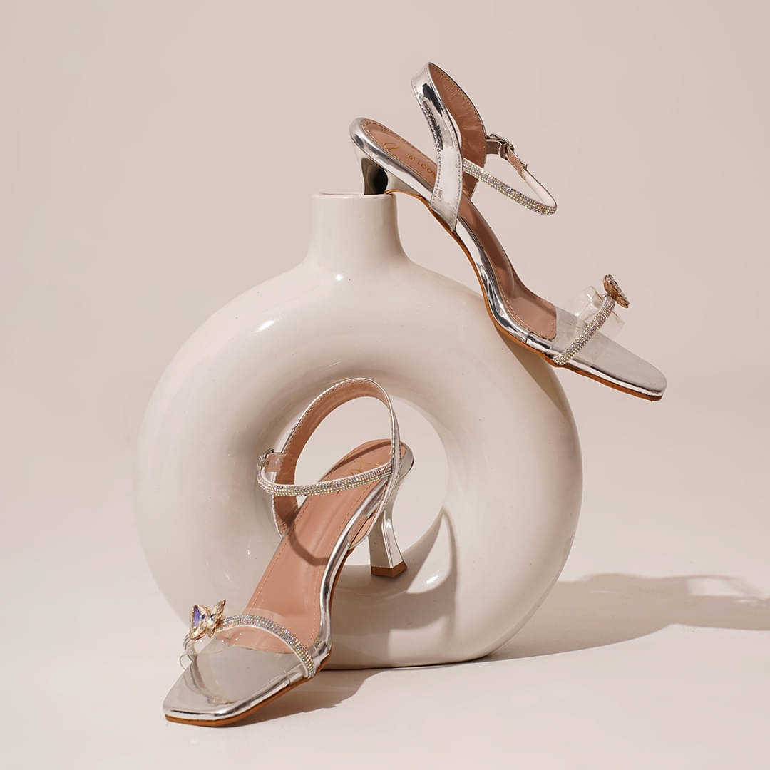 JM Looks Silver Women's Sandal Heels     			JM Looks Silver Women's Sandal Heels