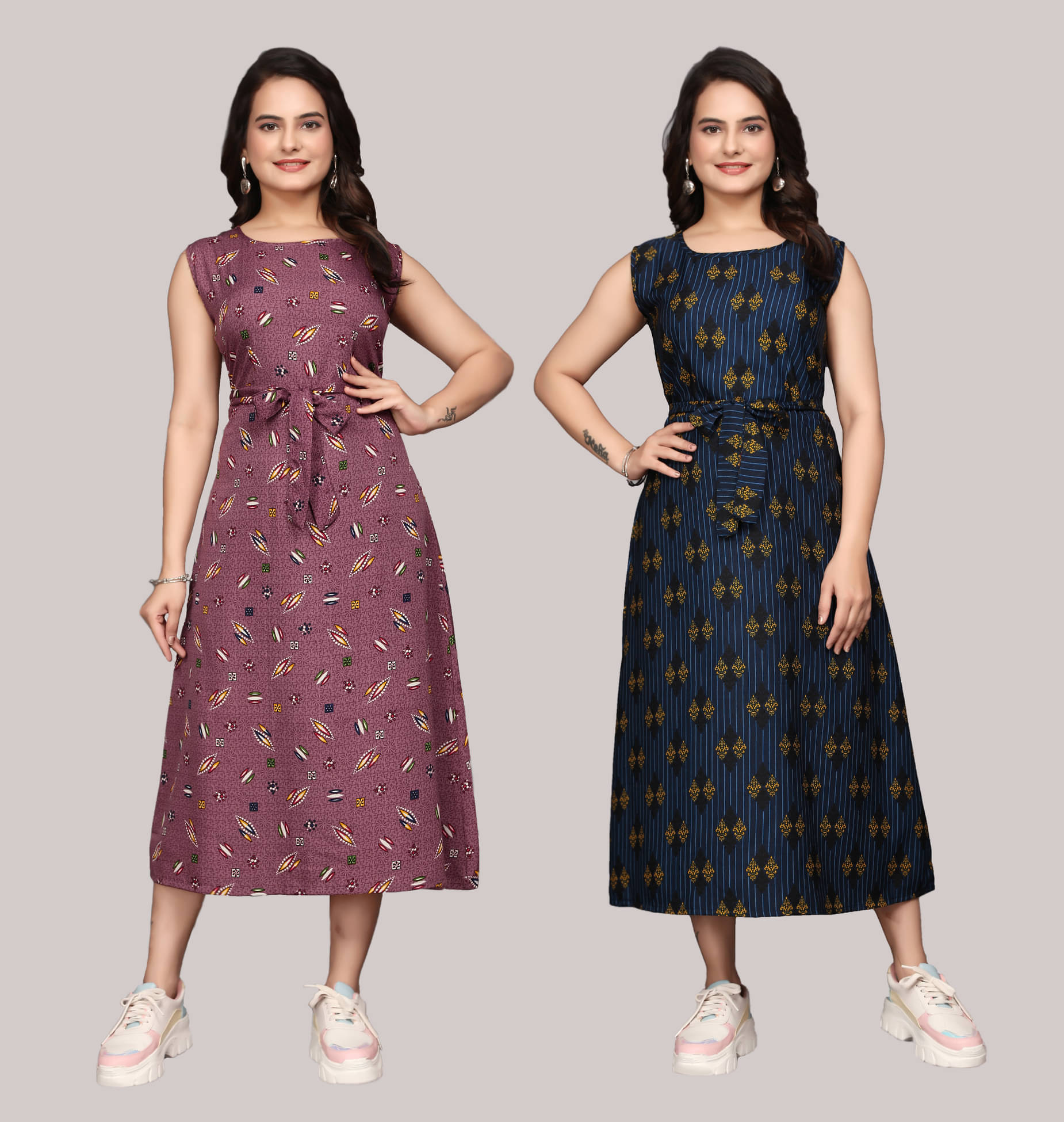     			KALAVRITTA Women Crepe Printed Maxi ( Multicolor 2 )