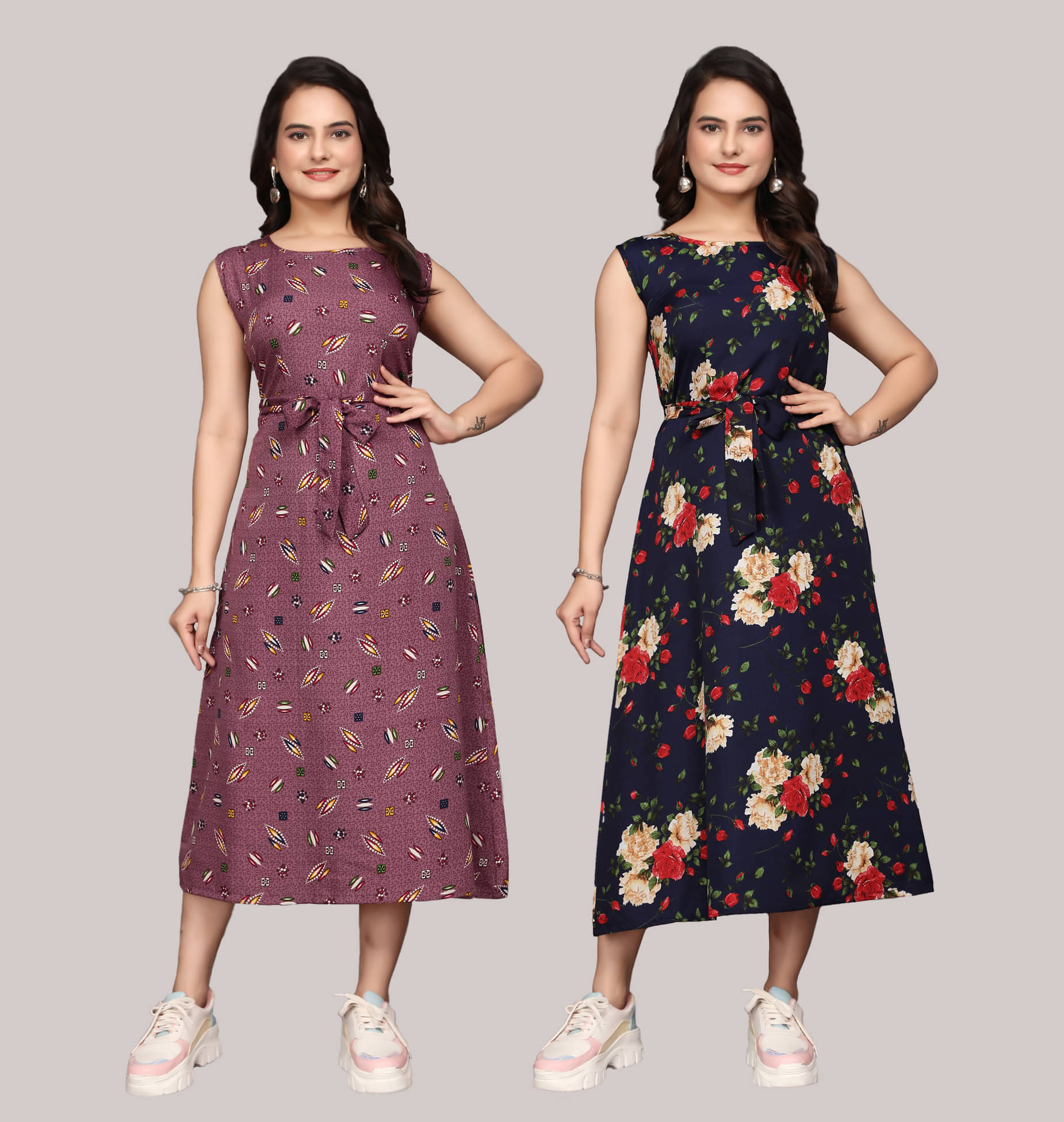     			KALAVRITTA Women Crepe Printed Maxi ( Multicolor 4 )