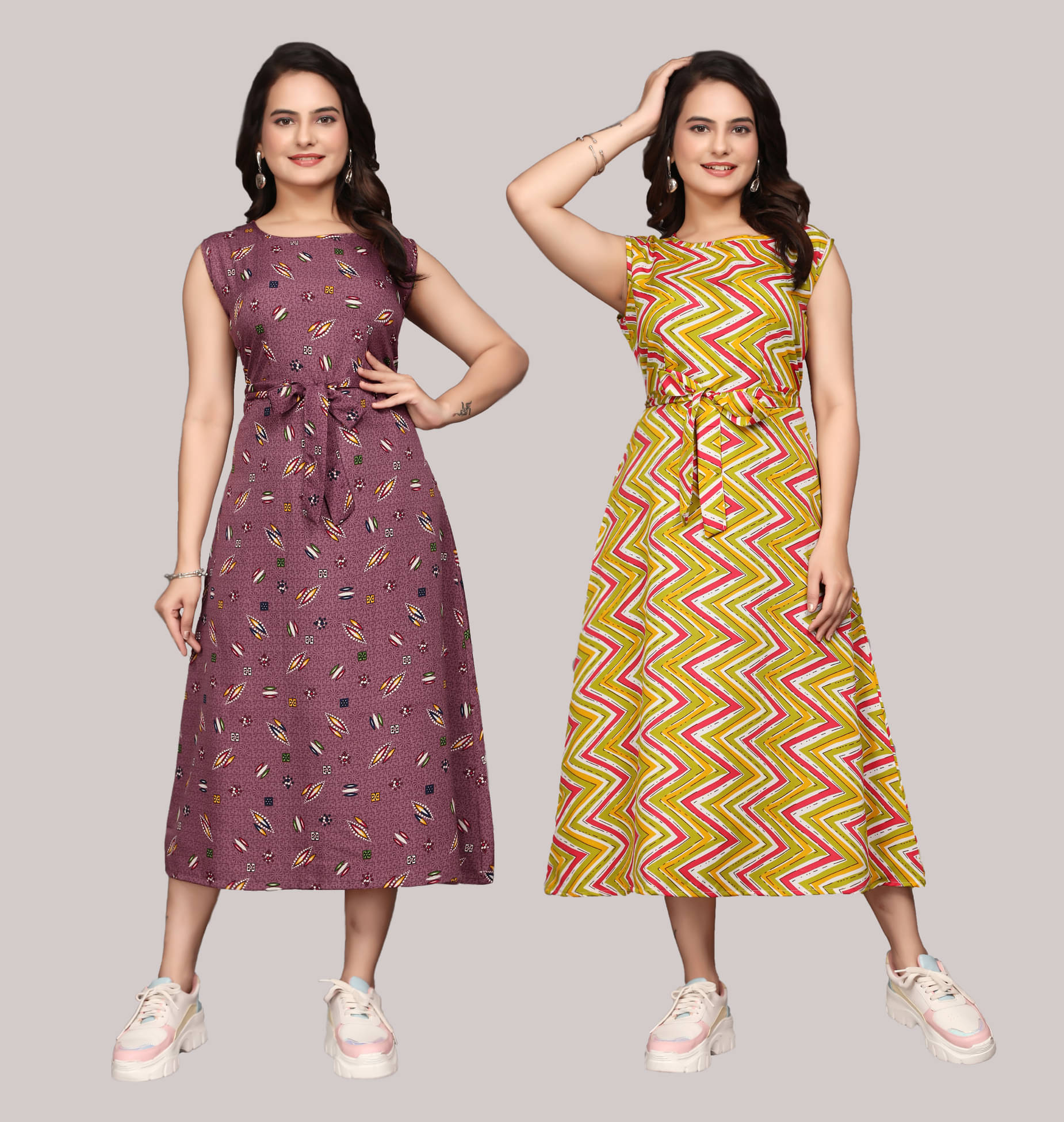     			KALAVRITTA Women Crepe Printed Maxi ( Multicolor 8 )