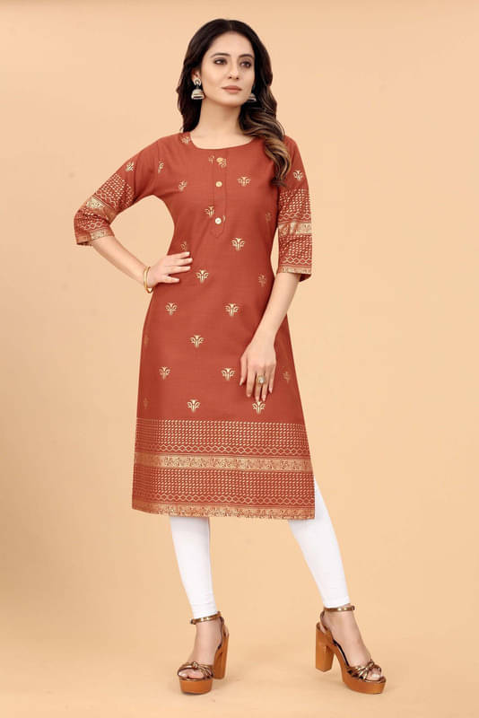 KETAKI FASHION Women Cotton Blend Printed Straight Kurti ( Multicolor )     			KETAKI FASHION Women Cotton Blend Printed Straight Kurti ( Multicolor )