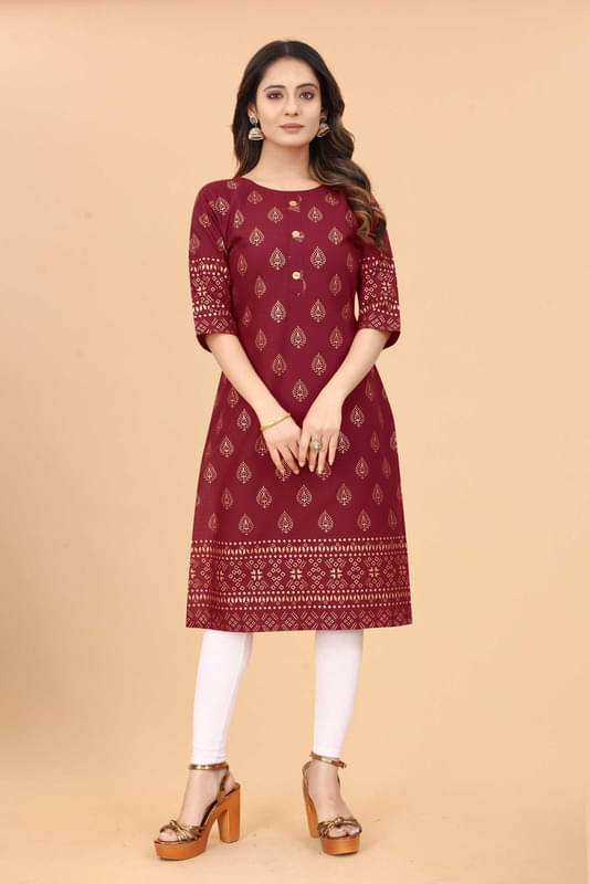     			KETAKI FASHION Women Cotton Blend Printed Straight Kurti ( Multicolor1 )