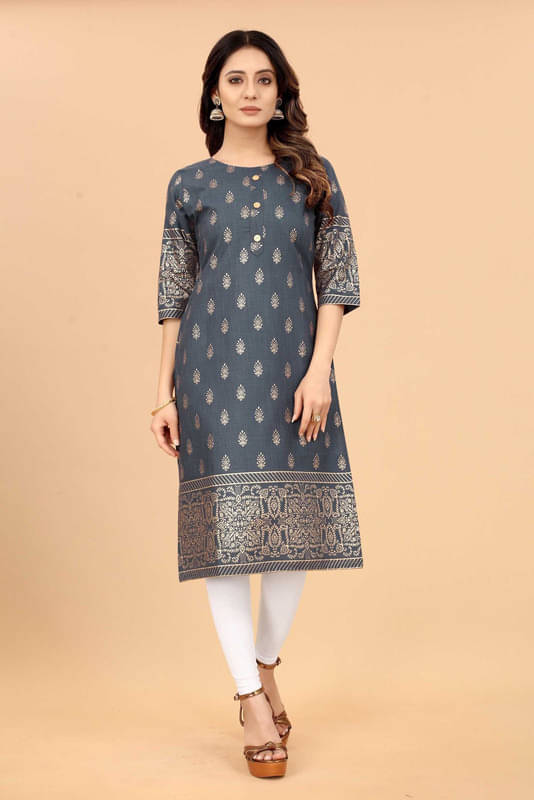 KETAKI FASHION Women Cotton Blend Printed Straight Kurti ( Multicolor7 ) KETAKI FASHION Women Cotton Blend Printed Straight Kurti ( Multicolor7 )