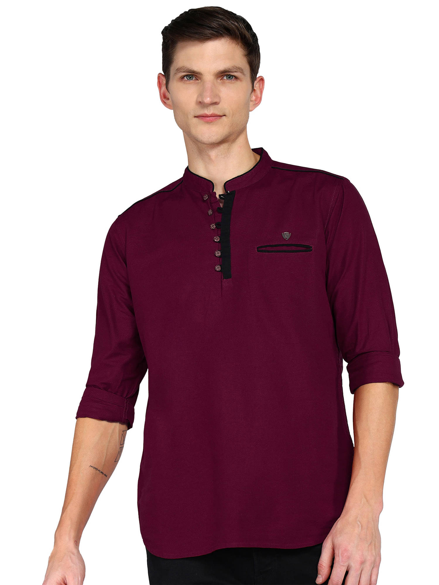Kuons Avenue Maroon Linen Men's Regular Kurta ( Pack of 1 ) Kuons Avenue Maroon Linen Men's Regular Kurta ( Pack of 1 )