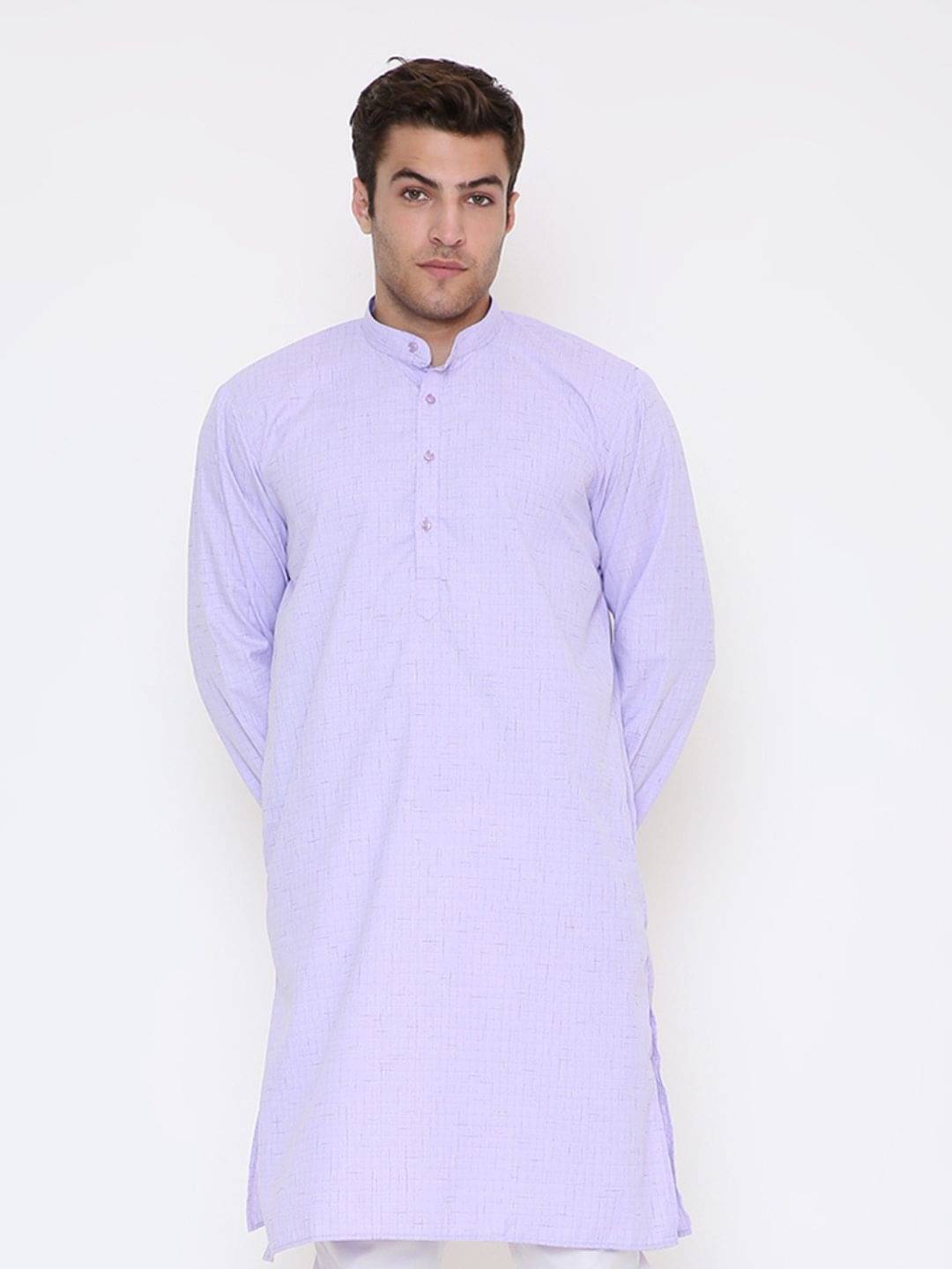 Maharaja Lavender Blended Men's Regular Kurta ( Pack of 1 ) Maharaja Lavender Blended Men's Regular Kurta ( Pack of 1 )