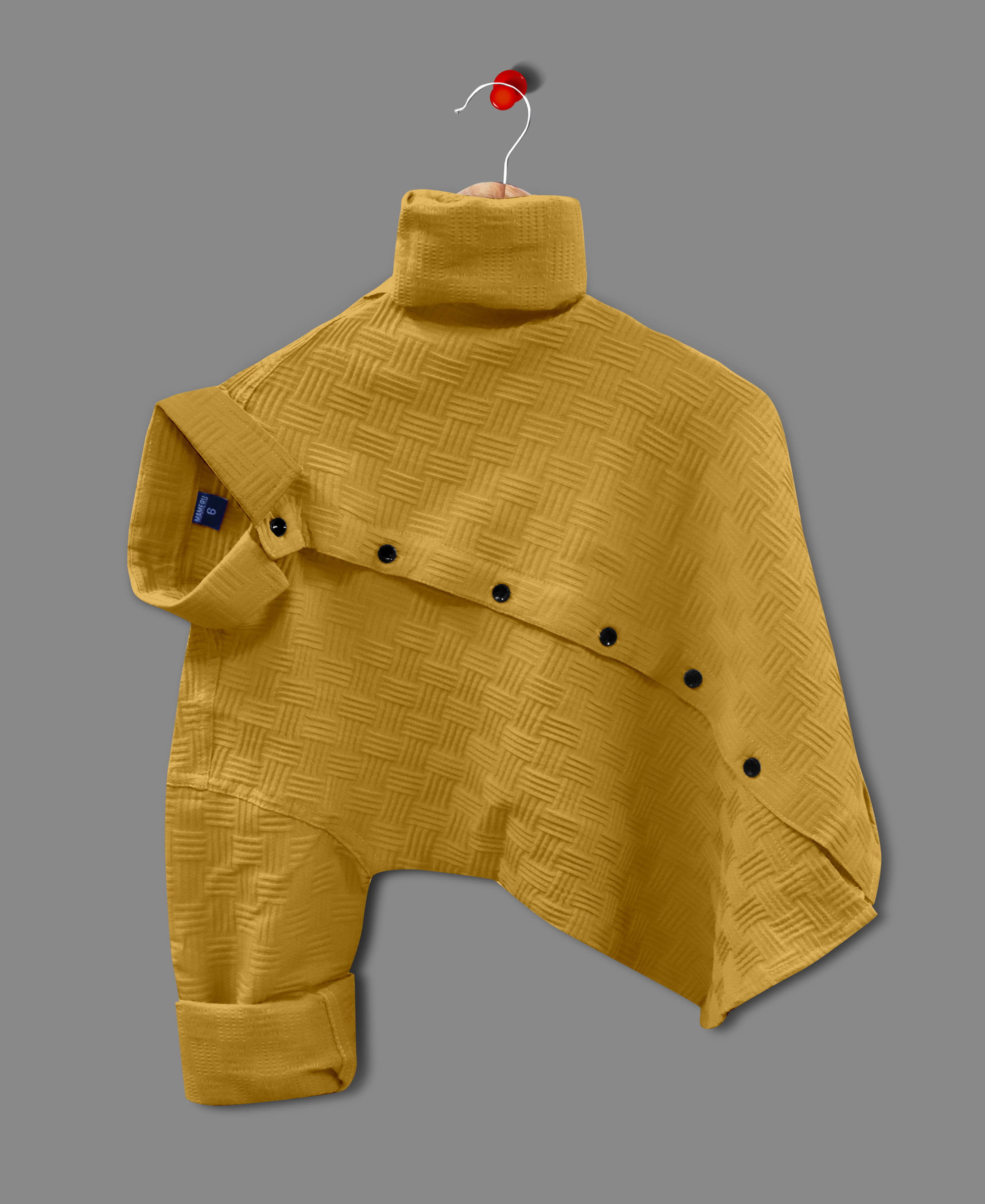     			Mameru Pack of 1 Boys Cotton Blend Full Sleeves Shirt ( Yellow )