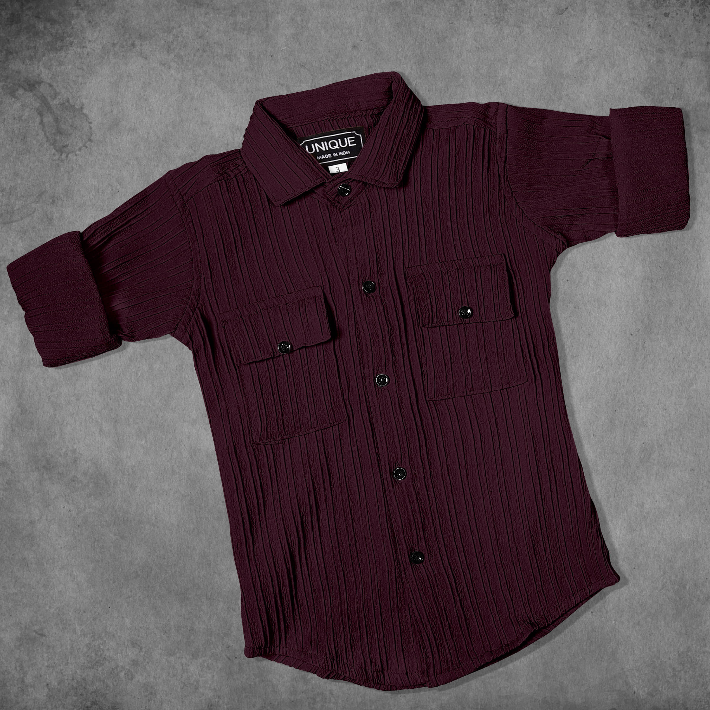     			Mameru Pack of 1 Boys Cotton Blend Full Sleeves Shirt ( Maroon )