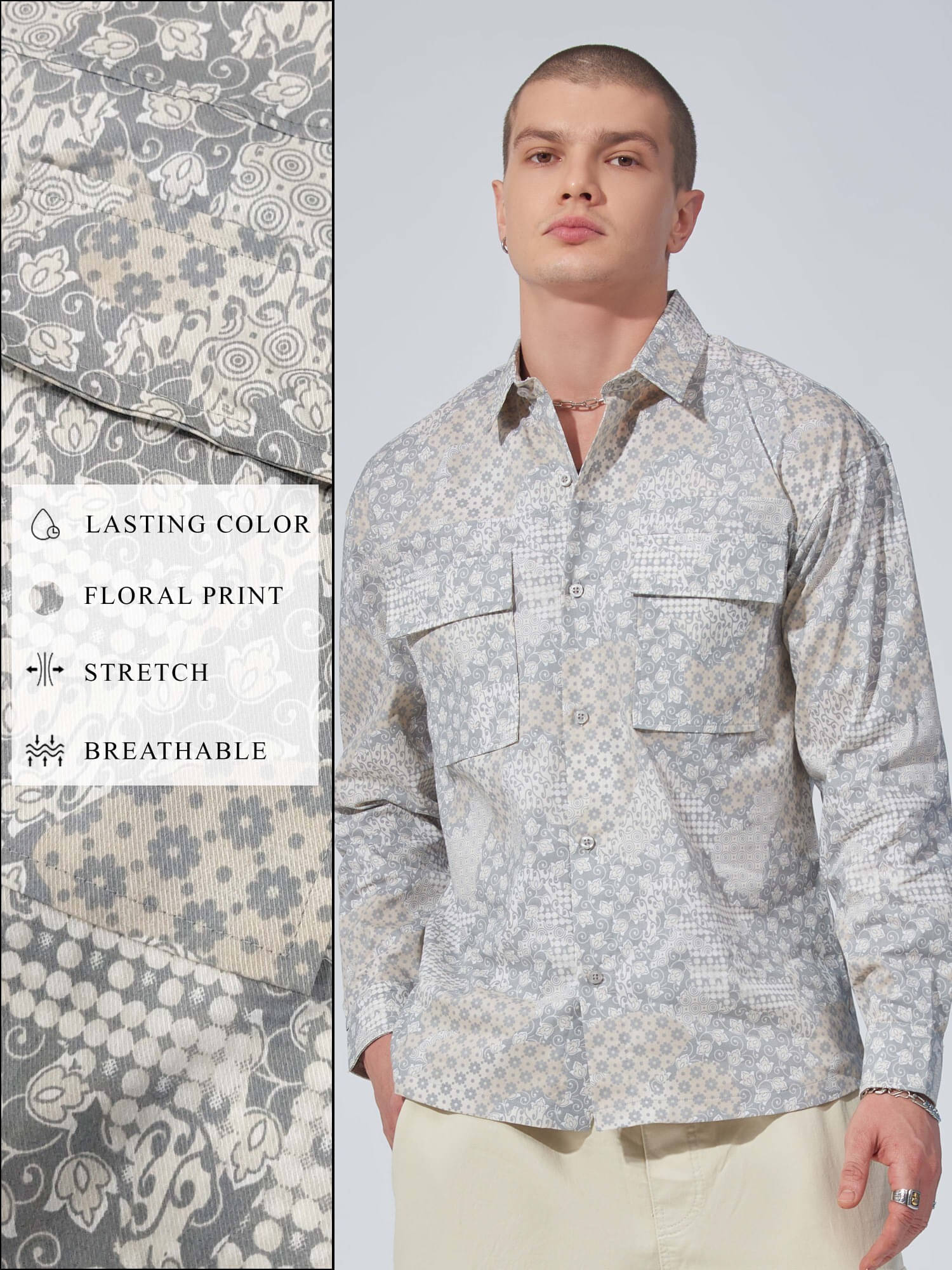     			Maniac 100% Cotton Boxy Printed Full Sleeves Men's Casual Shirt - Multicolor ( Pack of 1 )